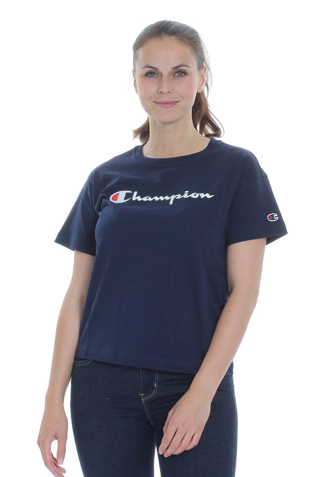 Champion T-Shirt Champion Damen T-Shirt 112650 BS538 NVB Dunkelblau | T-Shirts