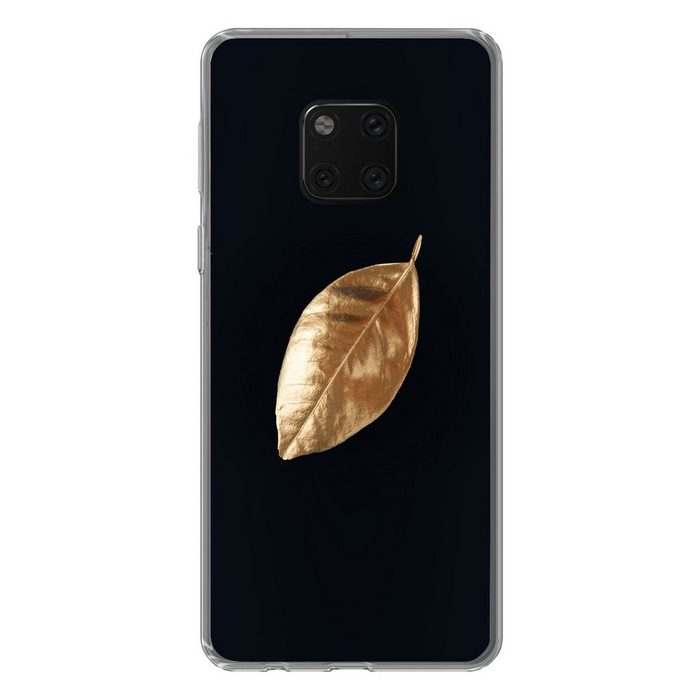 MuchoWow Handyhülle Blätter - Schwarz und Gold - Luxus - Natur - Pflanzen Handyhülle Huawei Mate 20 Pro Handy Case Silikon Bumper Case