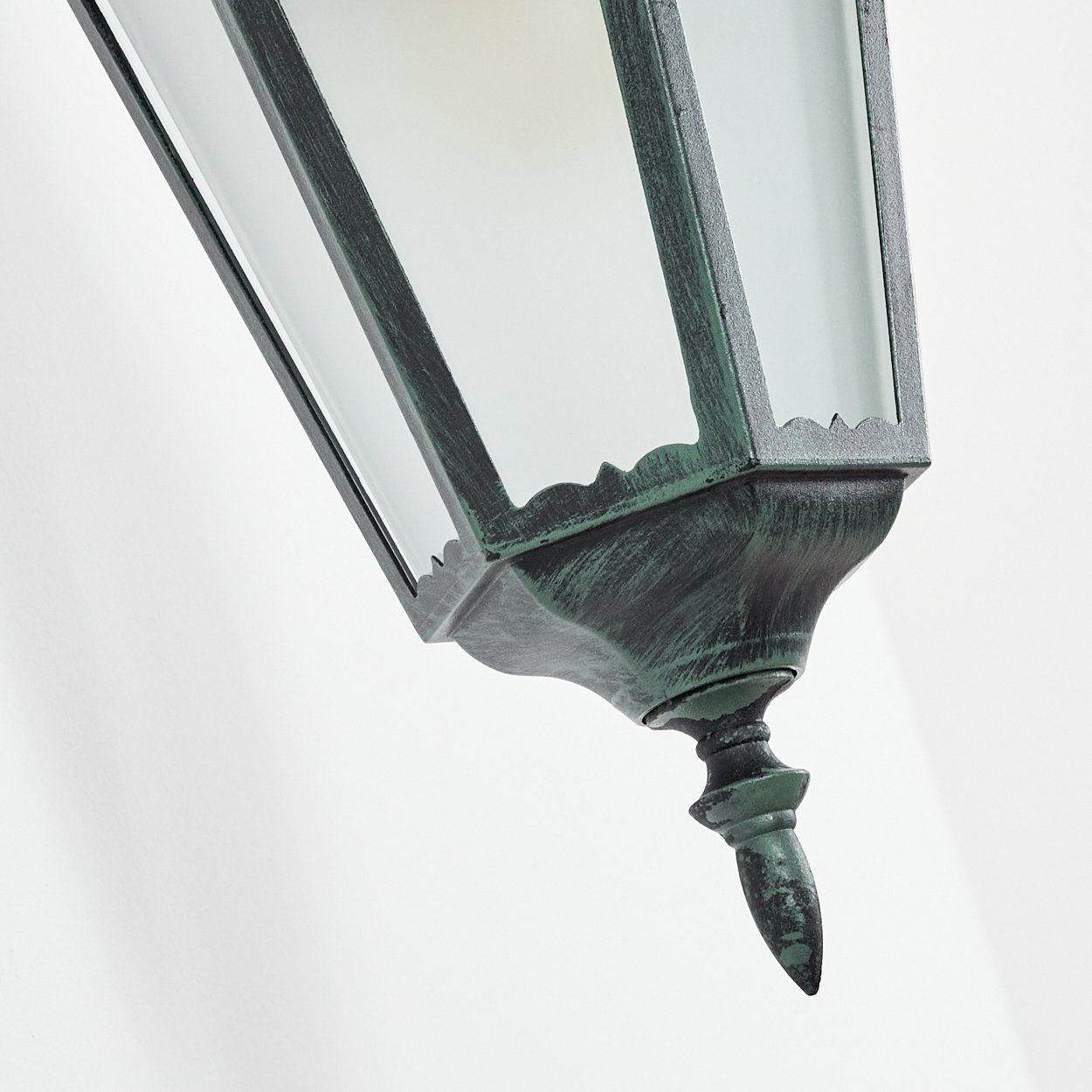 Außen-Wandleuchte Außenleuchte E27 in Schwarz-Grün, Metall/Glas ohne hofstein Look abwärts Terrasse/Veranda, Wandlampe Leuchtmittel, in antikem Wandleuchte, aus für