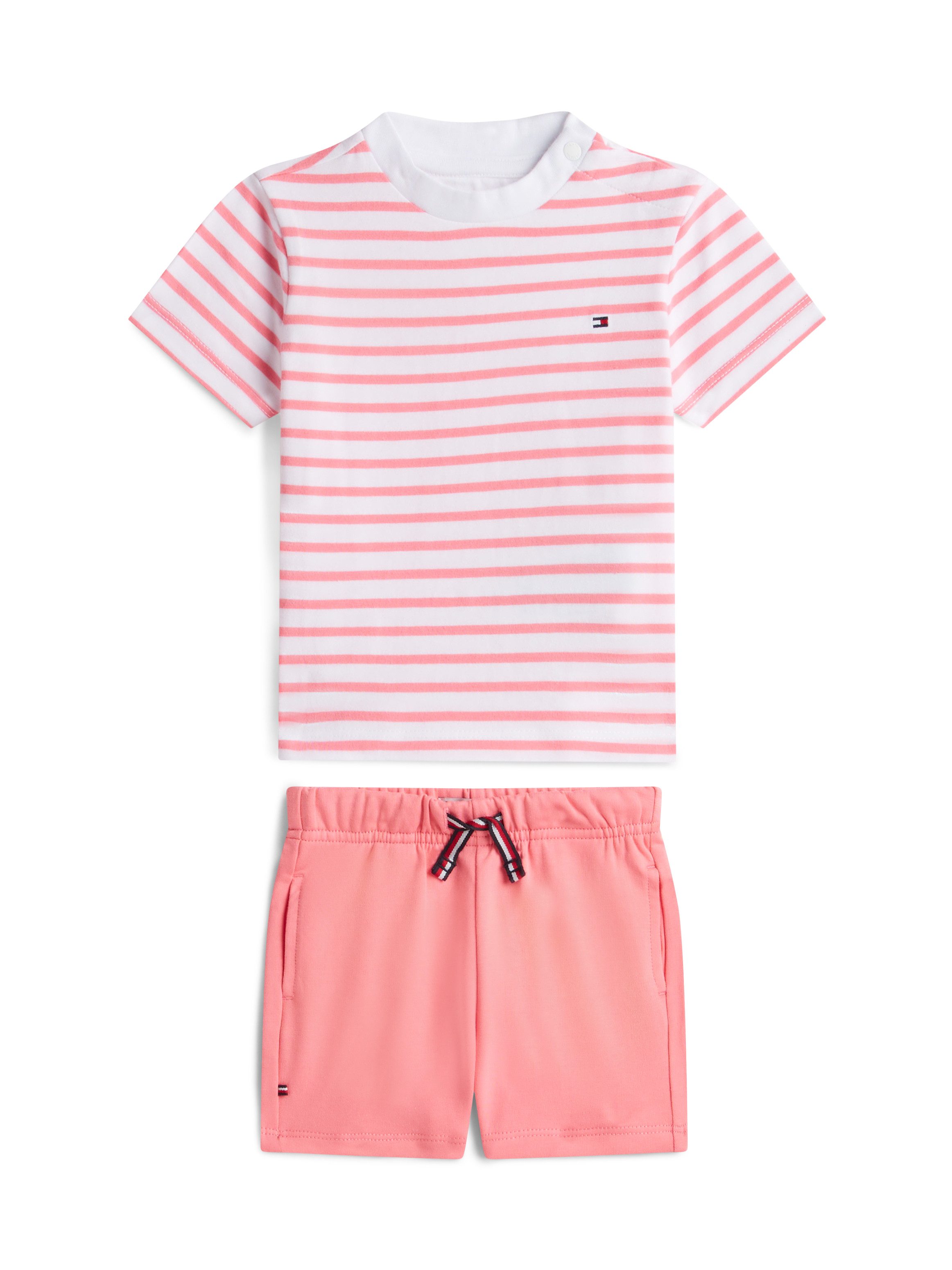 Tommy Hilfiger Shirt & Shorts ESSENTIAL STRIPE TEE + SHORT SET (Set) Regular fit mit Rundhalsausschnitt für Babys