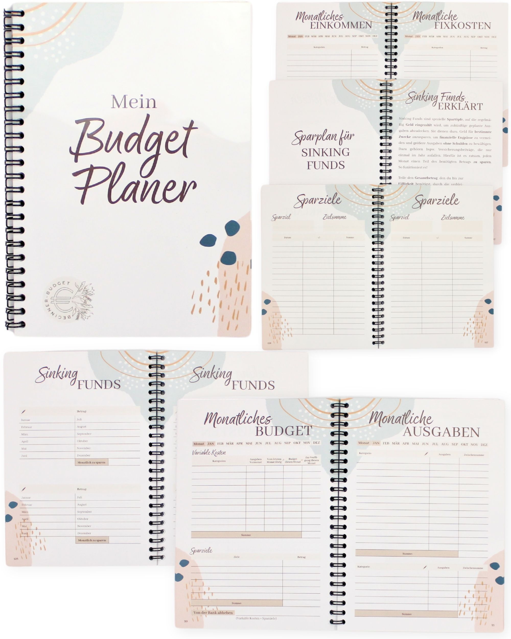 BeginnerBudget Jahresplaner Budget Planer Haushaltsbuch 144 Seiten Planer zum Geld Sparen Sparbuch, Finanzplaner zum Sparen, Geld Umgang lernen