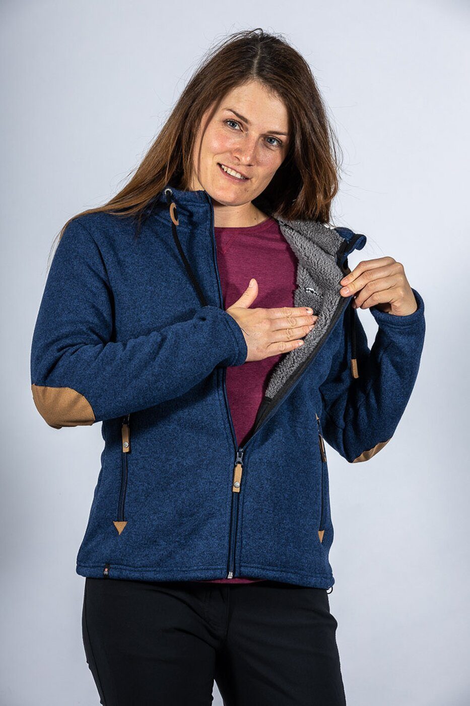 Maul Funktionsjacke Chieming - Strickfeecejacke+Ka BLUE günstig online kaufen