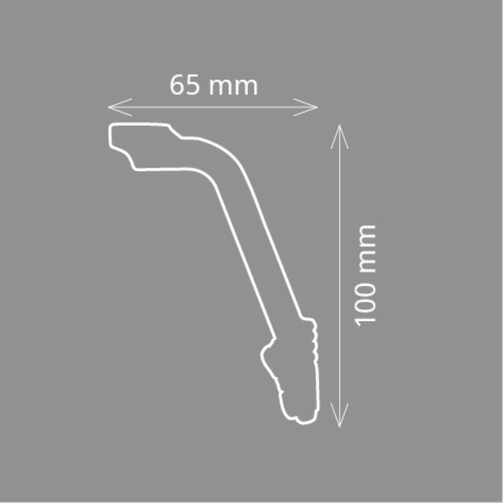Homestar Zierleiste Victoria (65 x 95 mm), Länge 2m, LED-fähig, zum kleben, Styropor, zur Verzierung von Wohn- und Gewerberäumen