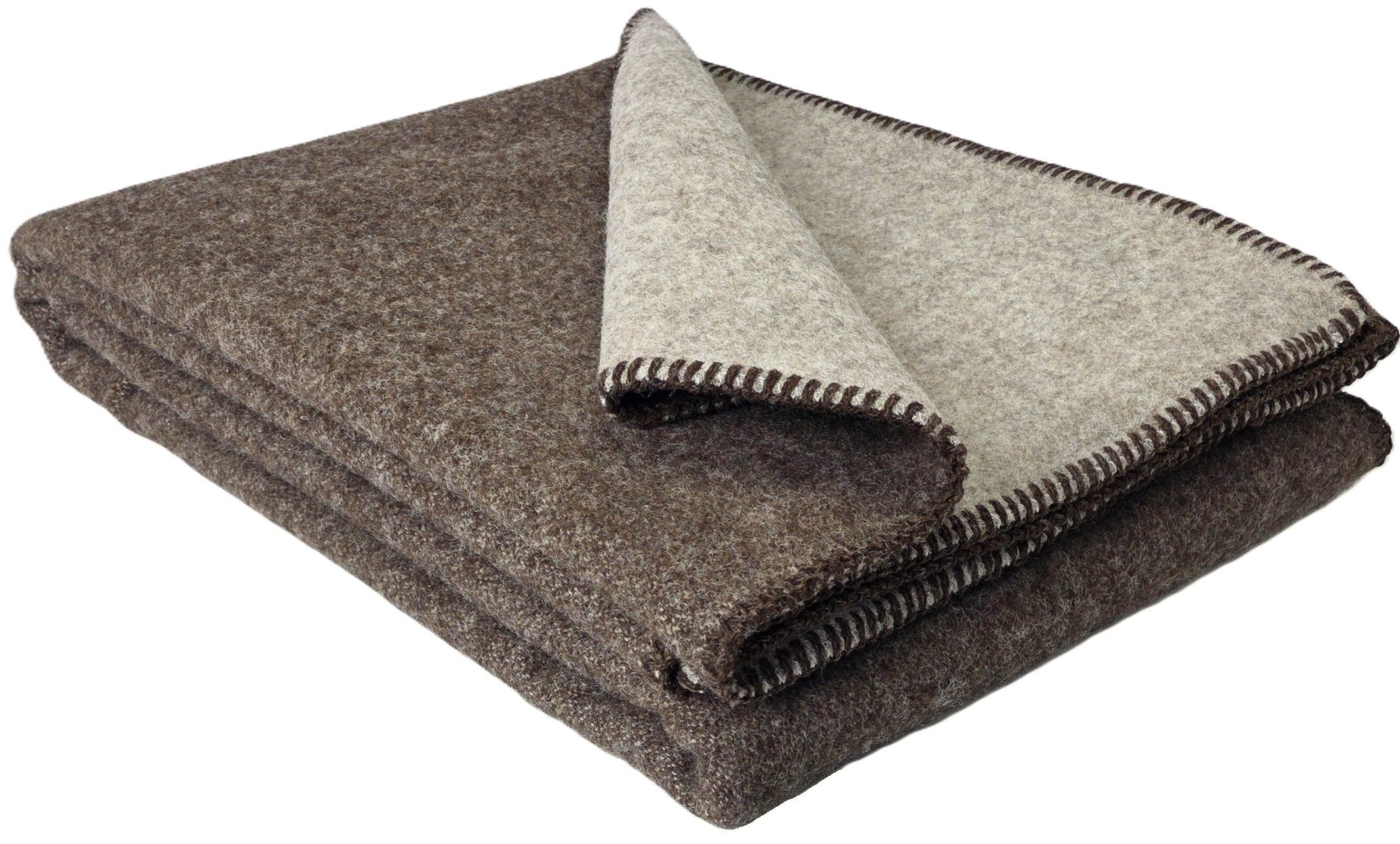 Wohndecke Wohndecke Wolldecke 100% Schurwolle 150 x 200 cm "Selva", STTS