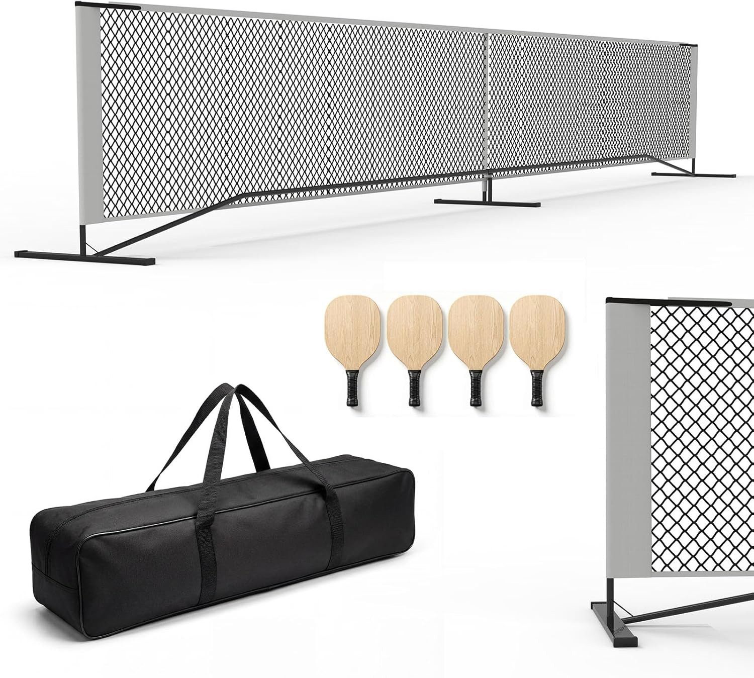 GarveeMore Pickleballnetz 6,7m Tragbares Pickleball-Netzsystem mit Metallrahmen