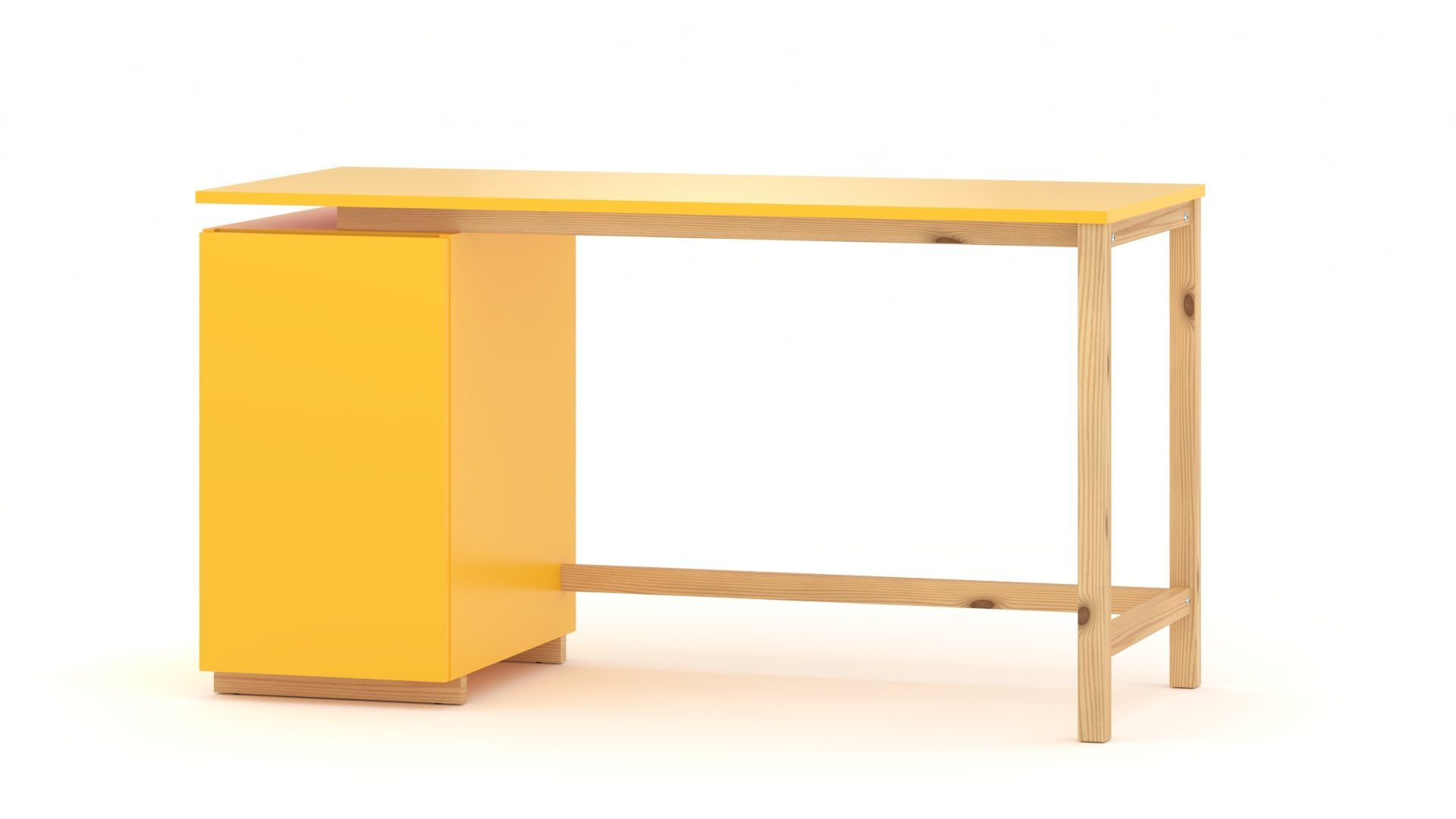 Siblo Schreibtisch Schreibtisch Liam mit Schrank (Kinderschreibtisch Liam mit Schrank) Gelb
