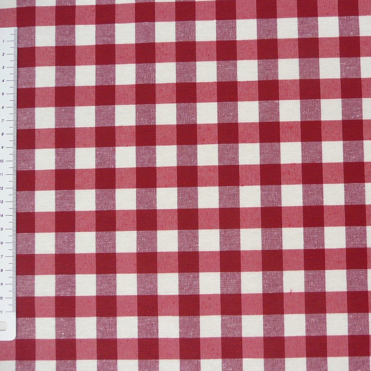 SCHÖNER LEBEN. Stoff Tischdeckenstoff Dekostoff Acrylbeschichtung Karos rot weiß 140cm, abwaschbar