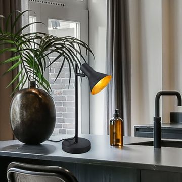 etc-shop Schreibtischlampe, Leuchtmittel inklusive, Warmweiß, Farbwechsel, Retro Tisch Lampe schwarz Farbwechsel Arbeitszimmer