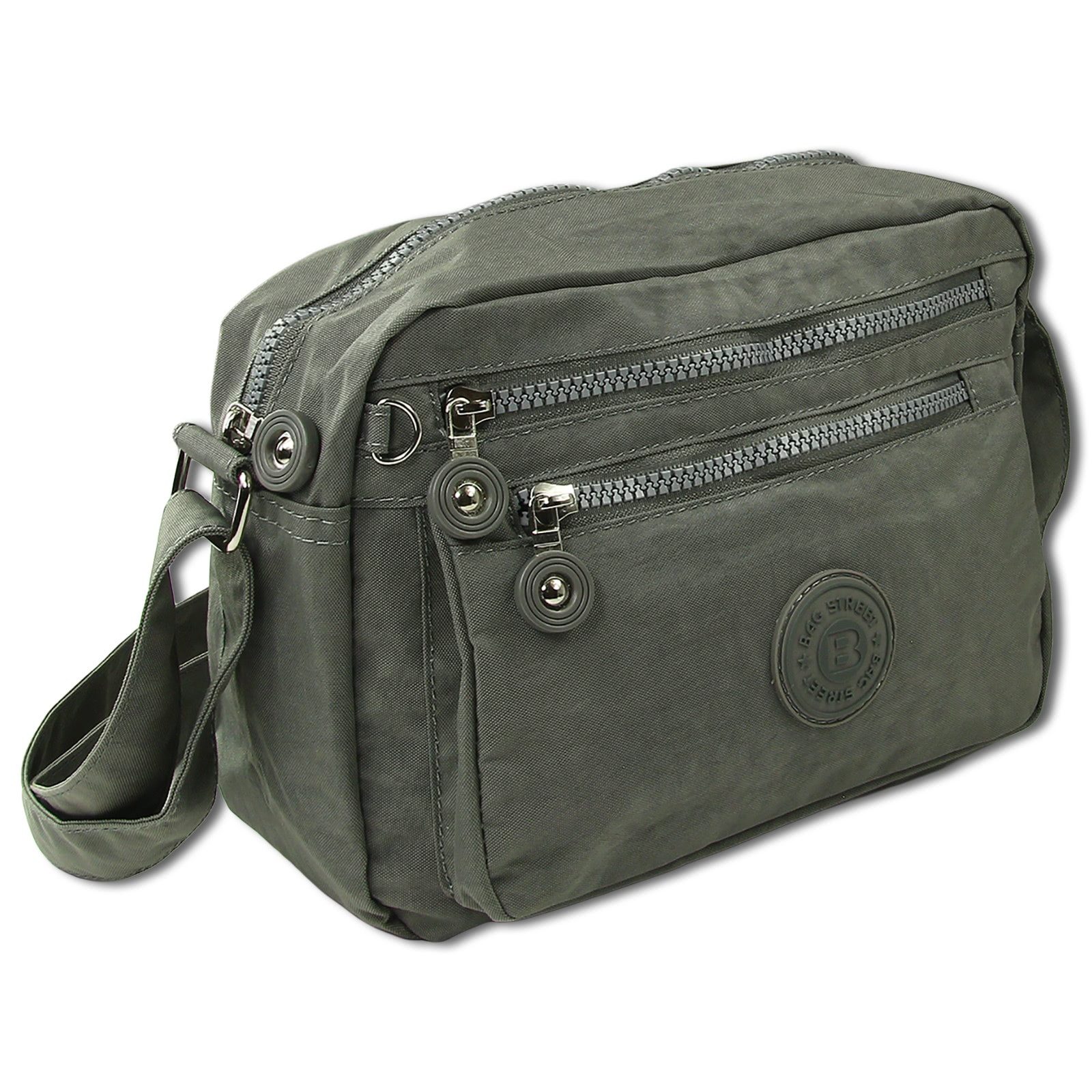 BAG STREET Umhängetasche Bag Street Nylon Umhängetasche grau Damen (Umhängetasche), Damen, Jugend Umhängetasche Nylon, grau ca. 25cm x ca. 17cm