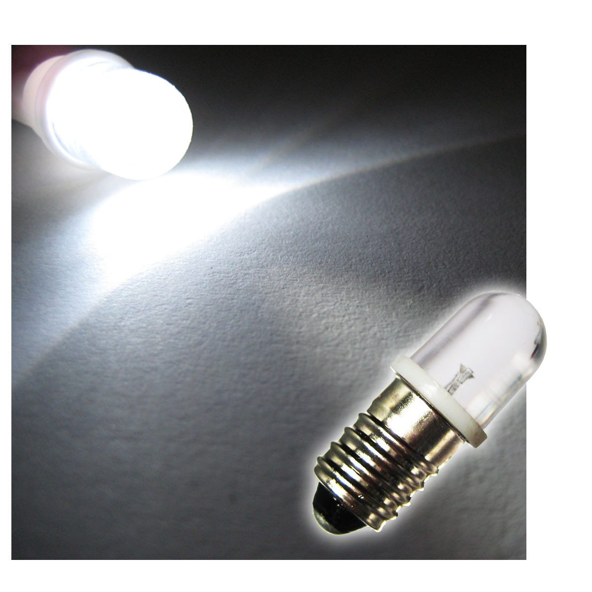 world-trading-net LED-Leuchtmittel 1 Stück LED-Schraubsockel Birne WEISS 12V DC - E10, daylight/tageslichtweiß,purweiß