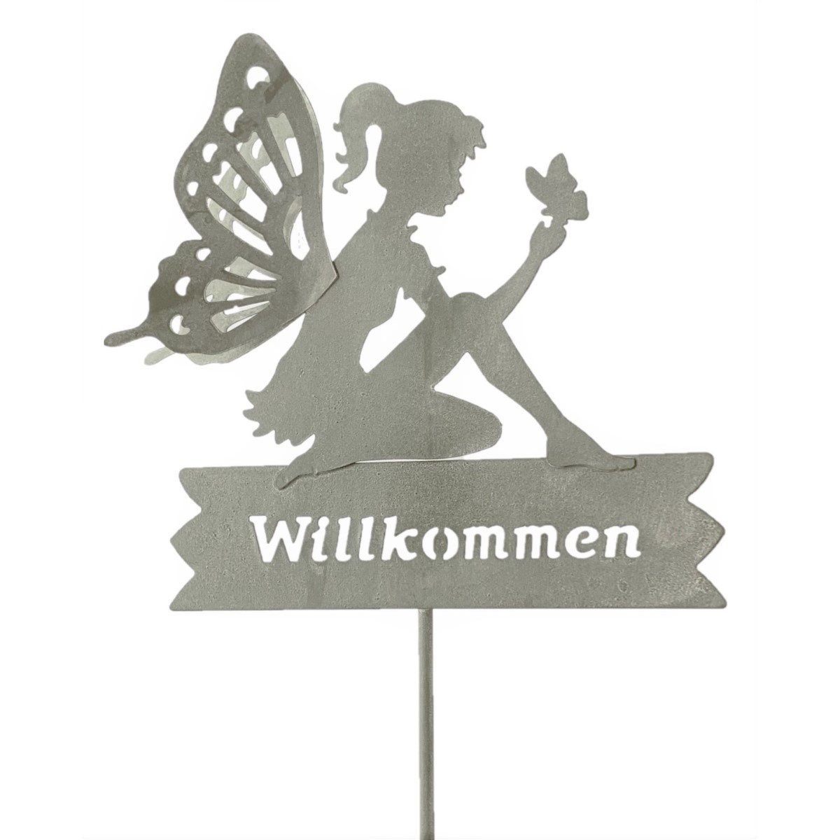 Dragimex Gartenstecker Metall Stecker Elfe "WILLKOMMEN" günstig online kaufen