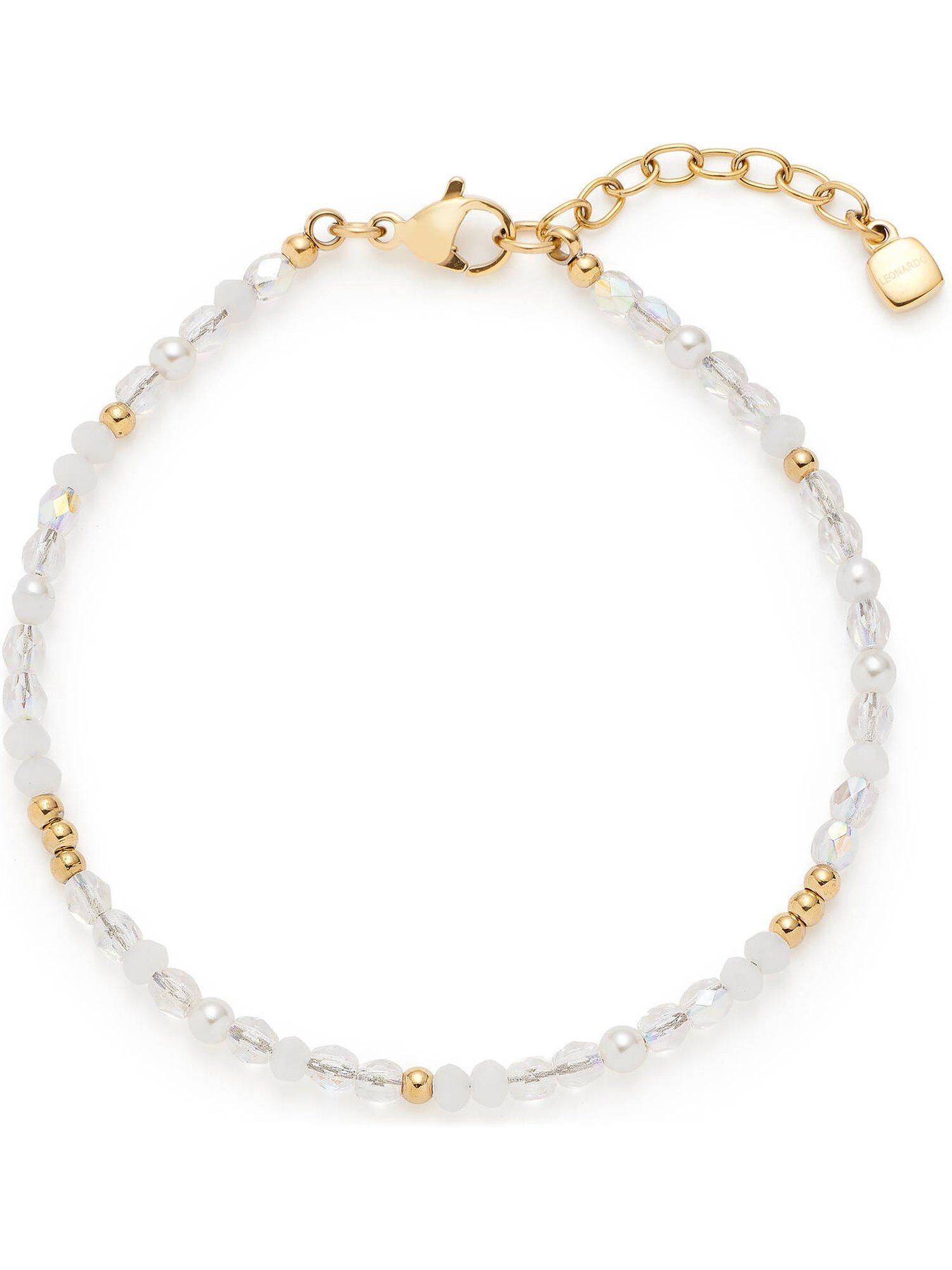 LEONARDO Edelstahlarmband Leonardo Damen-Armband Edelstahl Glasstein, Trendig