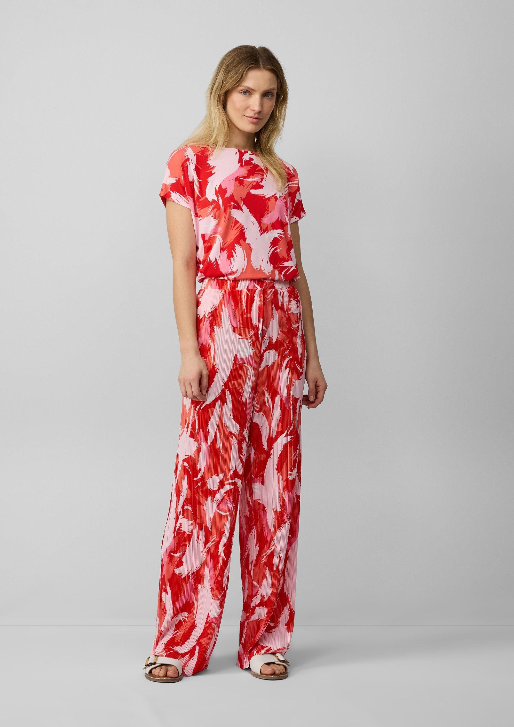 s.Oliver Chinos Hose Plissierte Wide-Leg-Hose im Relaxed Fit günstig online kaufen