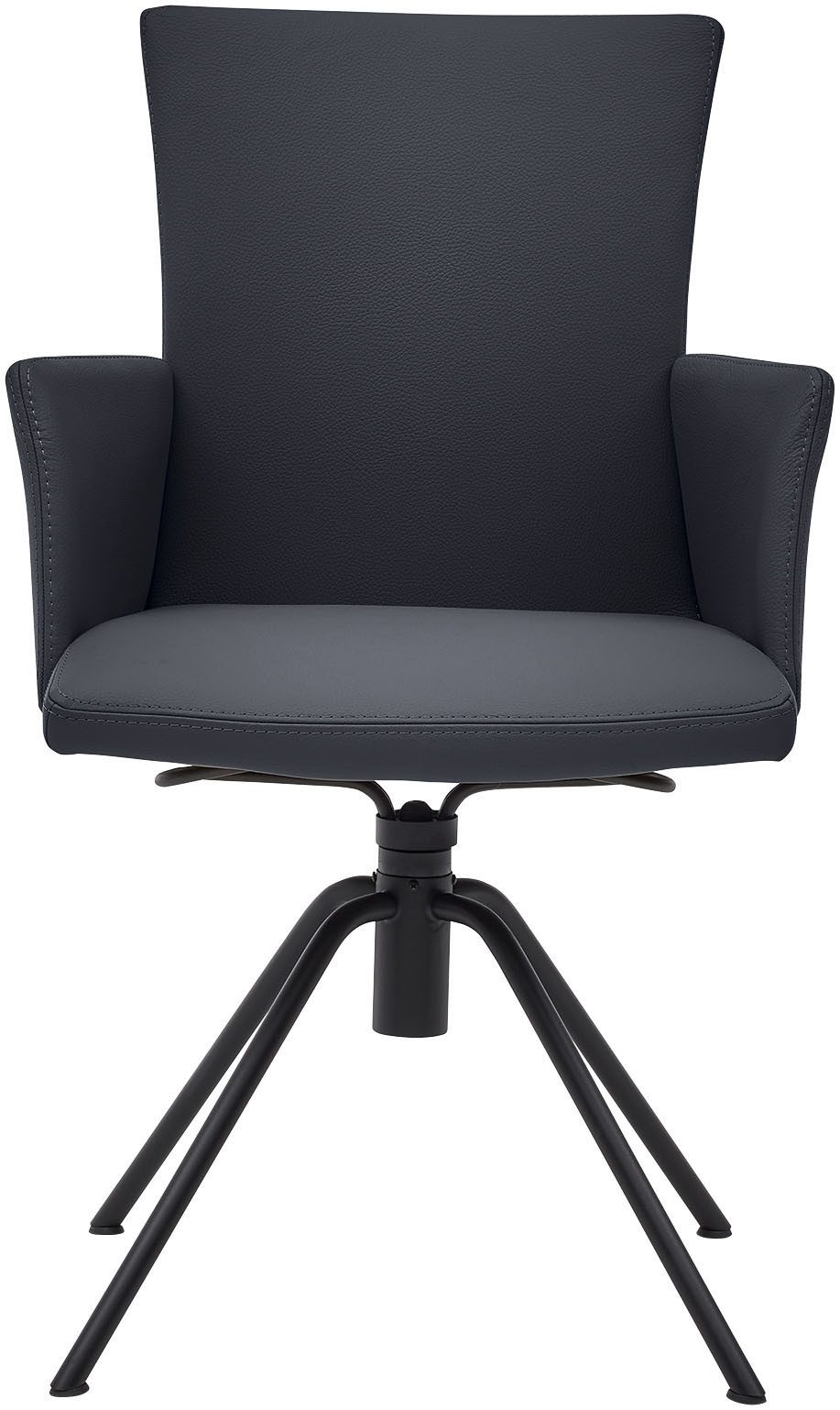 Musterring Armlehnstuhl Helmond 6710 (Packung, 1 St), Drehgestell in schwarz inkl. Rückholfunktion, geschlossene Armlehne