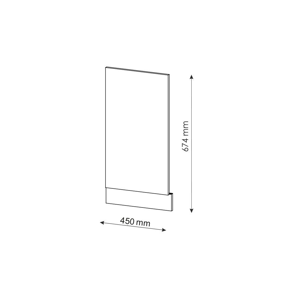 für Vicco 45cm Schwarz/Eiche, Blende Fame Geschirrspülerblende Geschirrspüler Zubehör