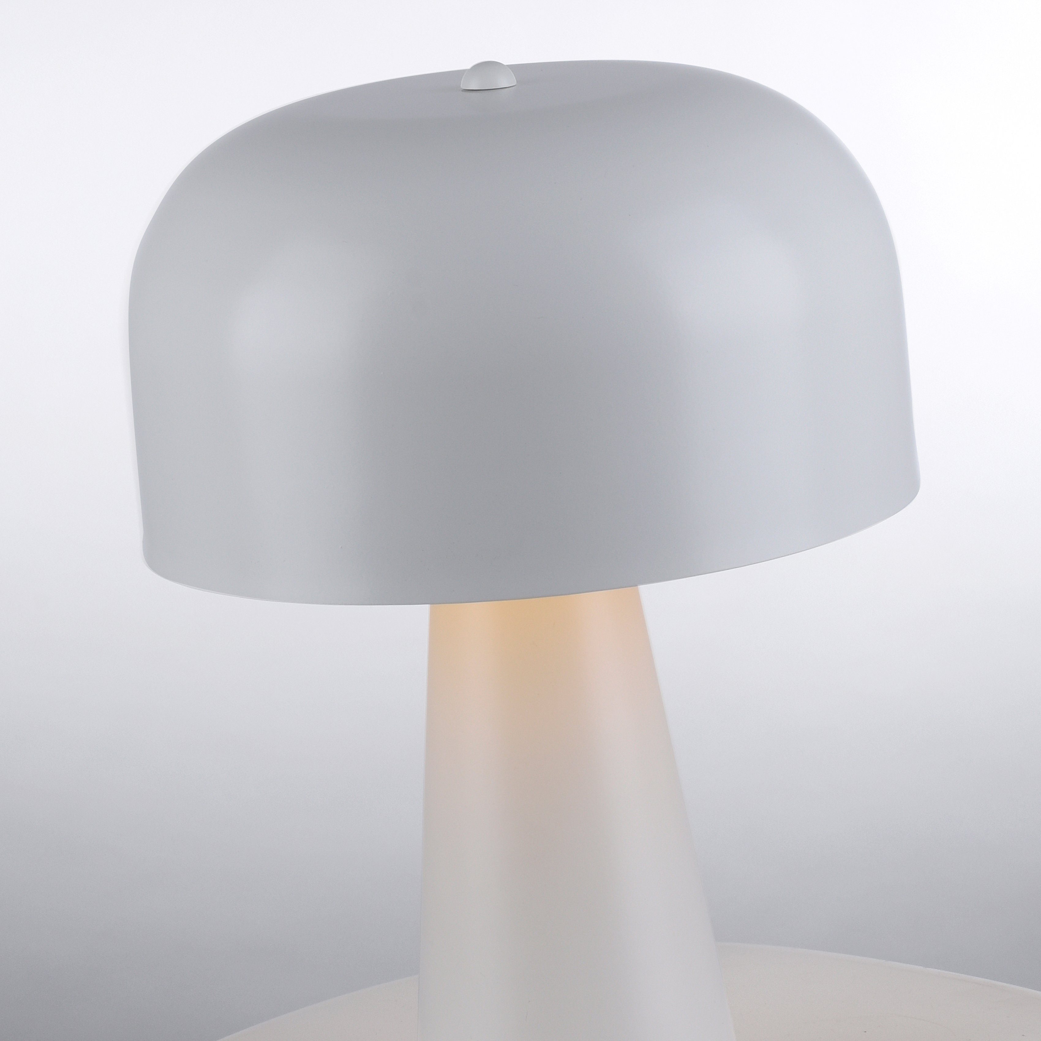 Tischlampe mit matt Olier, Pilzlampe Rue Ein-/Ausschalter, Schnurschalter, ohne Leuchtmittel, Tischleuchte weiß andas
