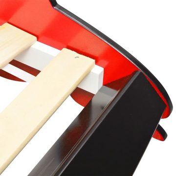 vidaXL Kinderbett Kinderbett mit Lattenrost 3D Design Rennwagen Motivbett 90x200 cm Rot