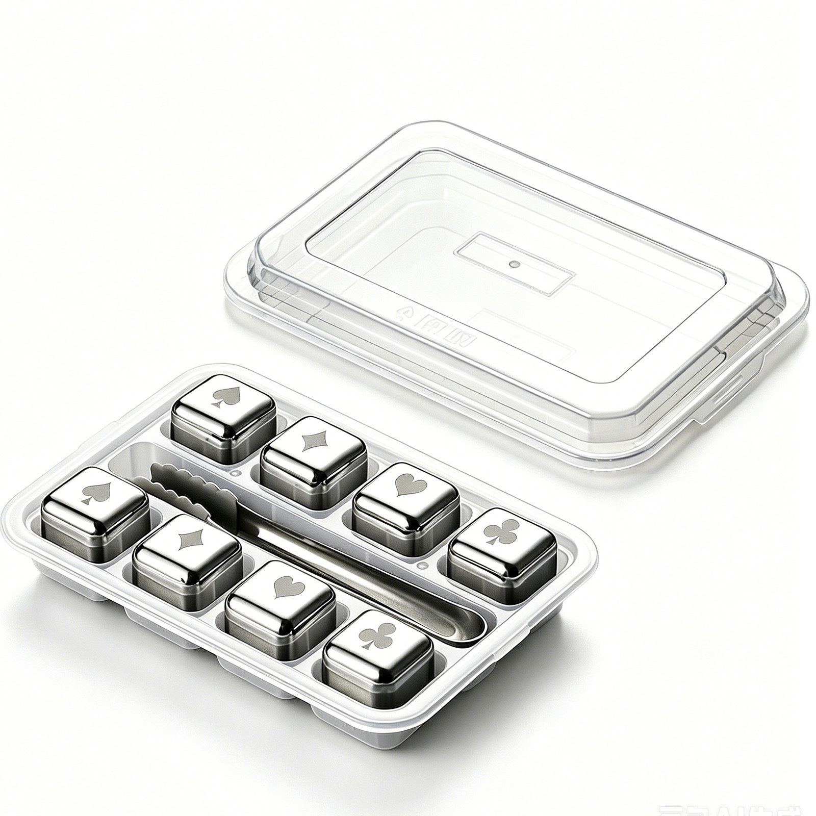 MOPUEA Eiswürfelform 8 Edelstahl Eiswürfelform Whisky Steine Wiederverwendbar Set, (Barzubehör-Set), Lebensmittelecht, rostfrei, wiederverwendbar, geschmacksneutral
