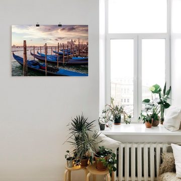 Artland Poster Venedig Gondeln, Bilder von Booten & Schiffen (1 St), als Alubild, Leinwandbild, Wandaufkleber oder Poster in versch. Größen