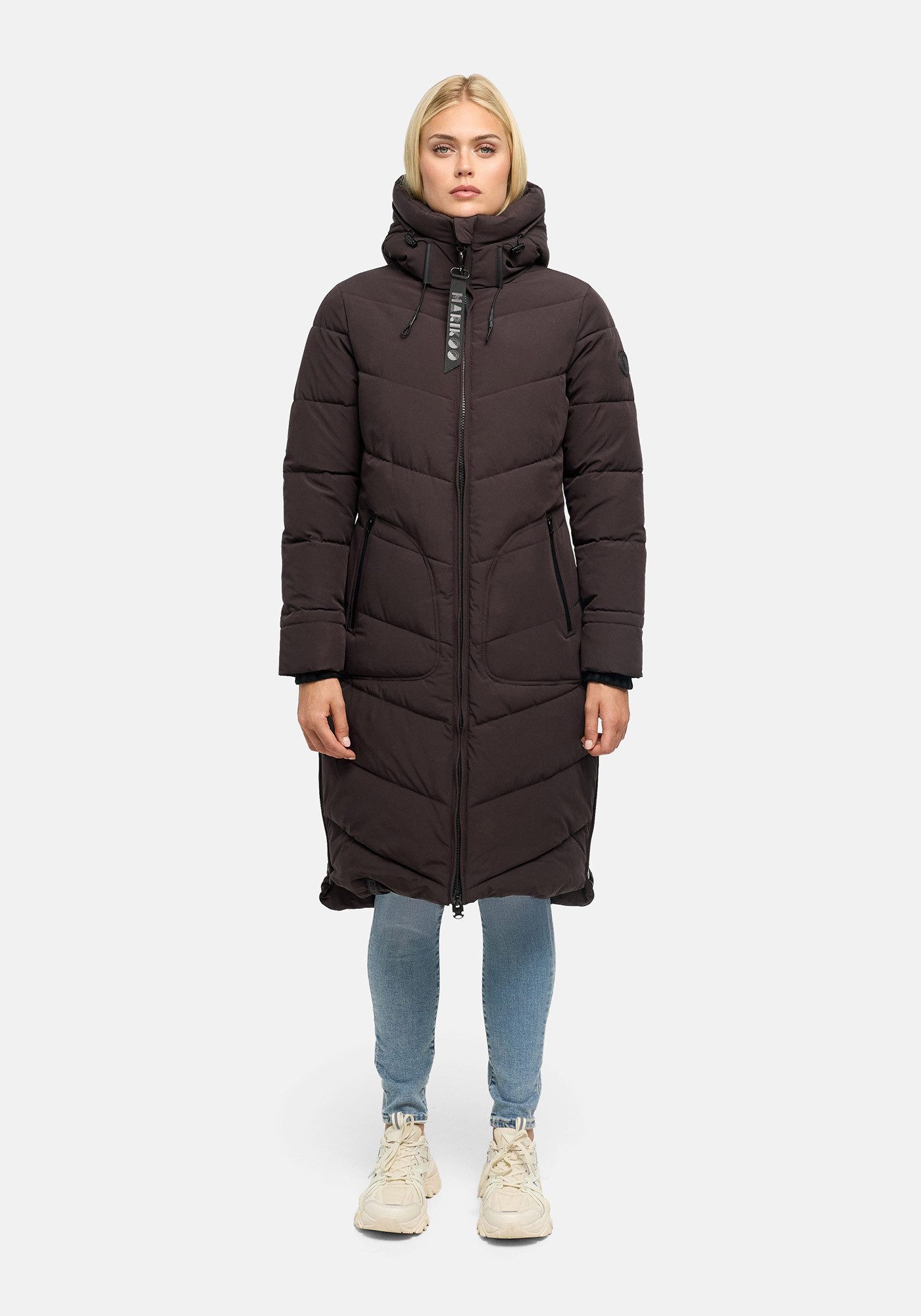 Marikoo Winterjacke Benikoo langer Winter Mantel gesteppt