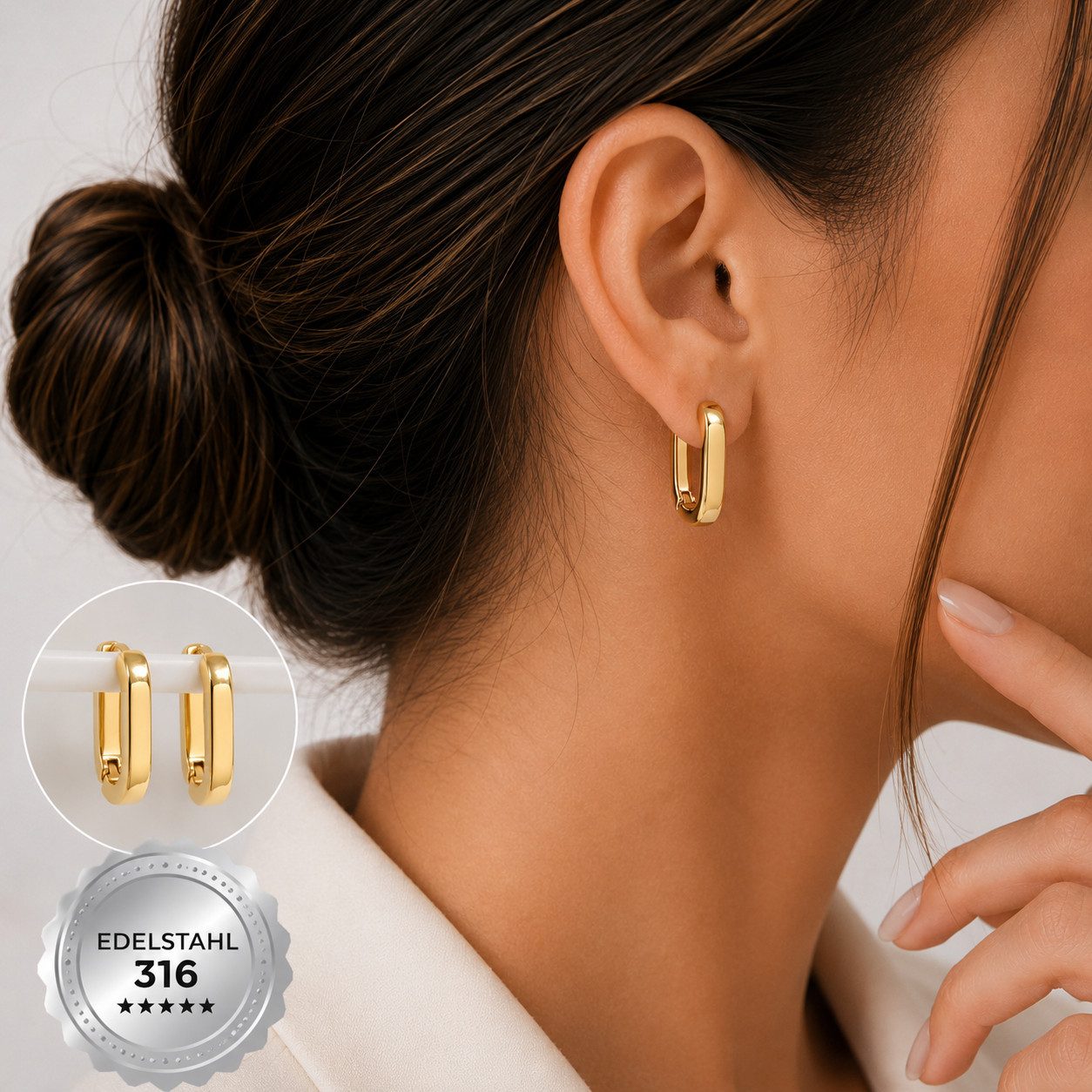 XCOAST Ohrhänger-Set Damen-Ohrringe aus Edelstahl – 18K Gold, hypoallergen, edel & zeitlos (Edelstahl 316L hochwertig, 2-tlg., Geschenkidee Ohrringe Damen), 18K vergoldet edel, hypoallergen hautfreundlich, farbbeständig