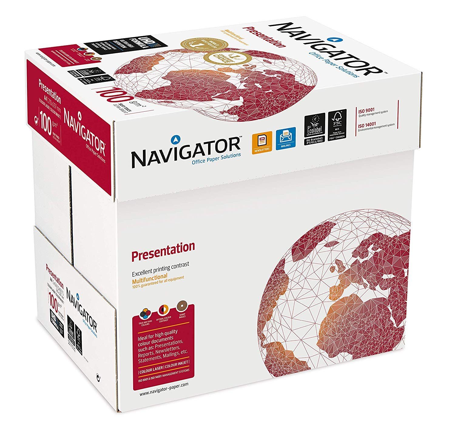 NAVIGATOR Drucker- Presentation und 2500 - Kopierpapier Blatt DIN-A4 100g/m² weiß Navigator