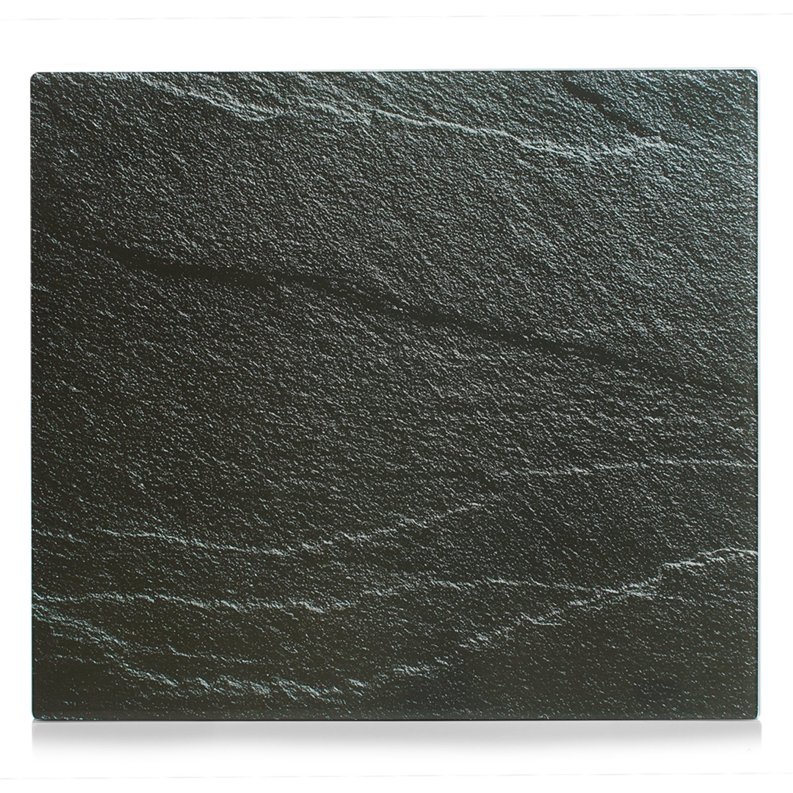 Neuetischkultur Schneide- und Abdeckplatte Herdabdeckplatte 50x56 cm, Glas Schiefer, Glas, (Stück, 1 tlg)