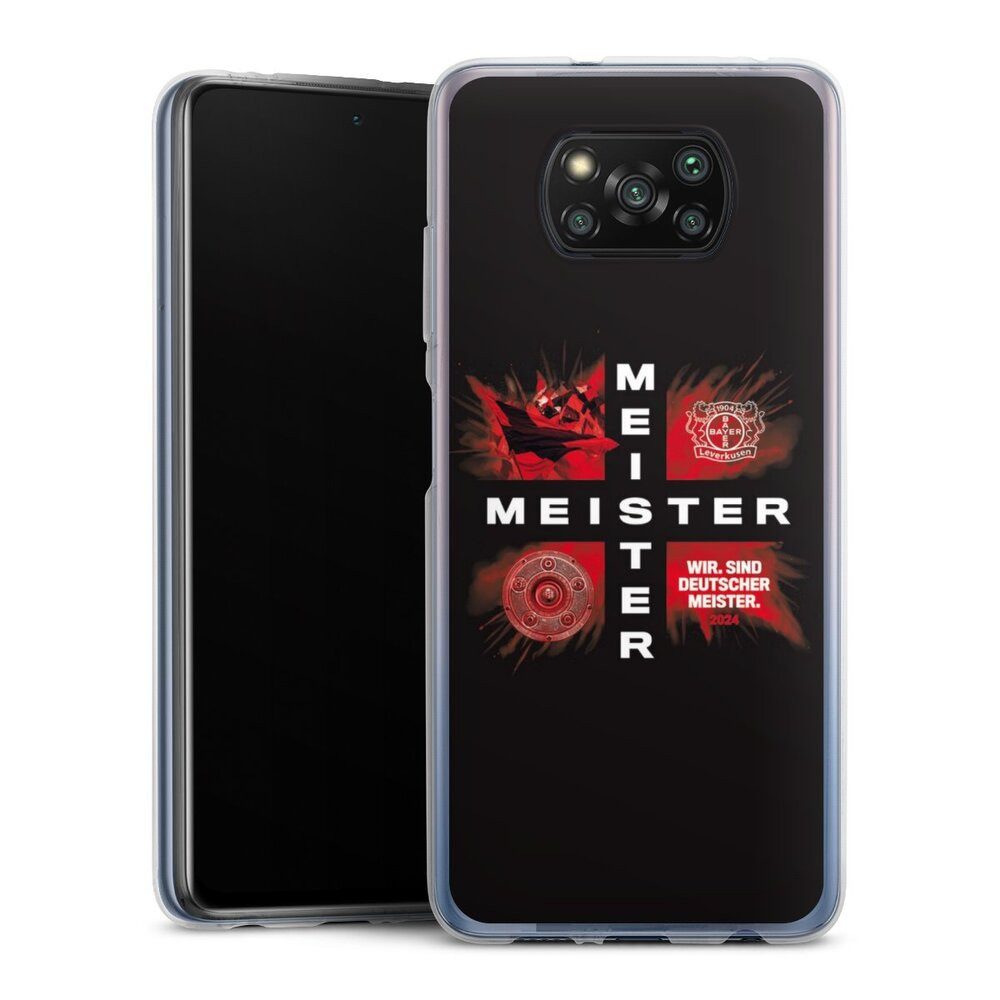 DeinDesign Handyhülle Bayer 04 Leverkusen Meister Offizielles Lizenzprodukt, Xiaomi Poco X3 Pro Silikon Hülle Bumper Case Handy Schutzhülle
