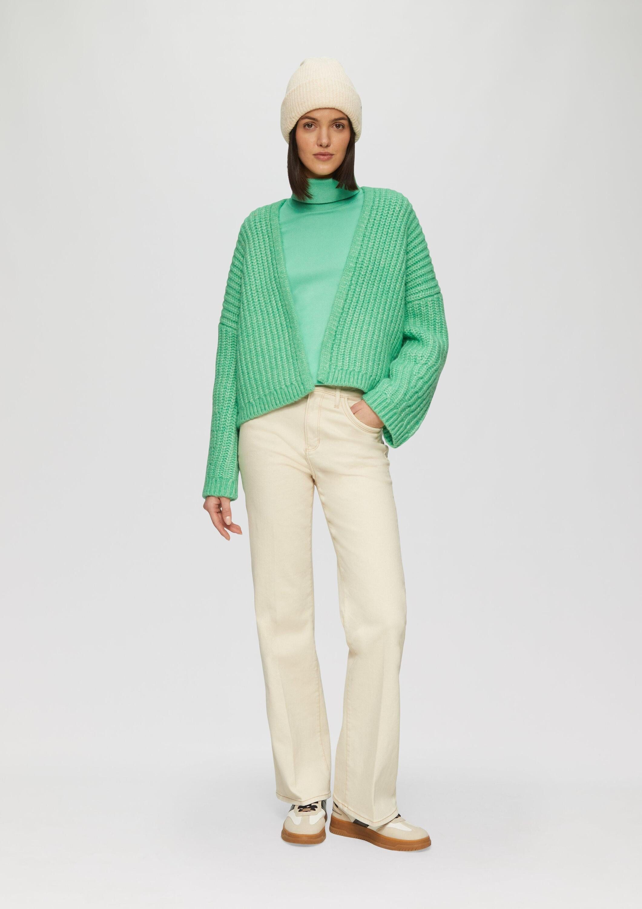 s.Oliver Strickmütze Mütze Beanie mit Umschlag und Logo-Detail günstig online kaufen