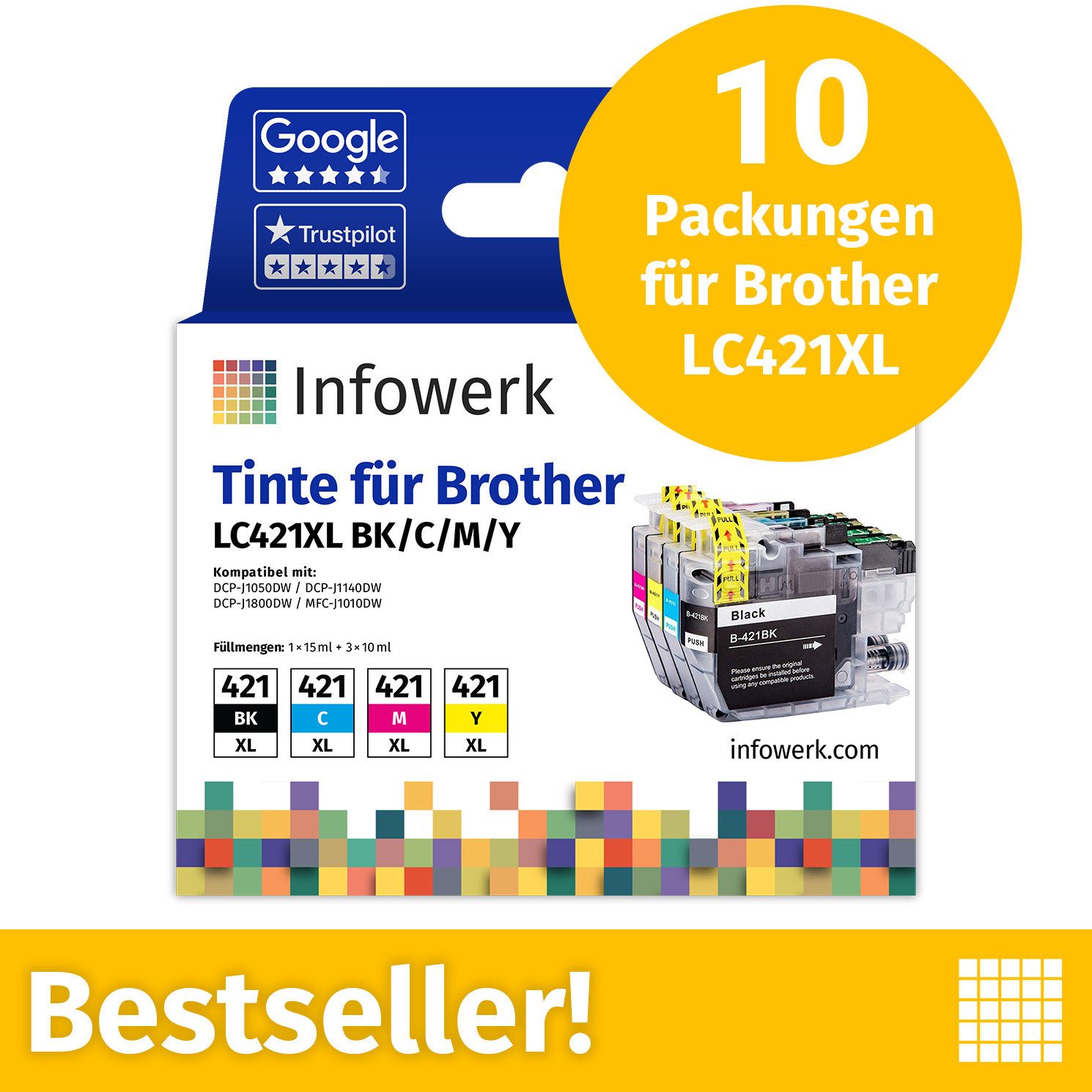 Infowerk Tintenpatrone (Packung, 10-tlg)