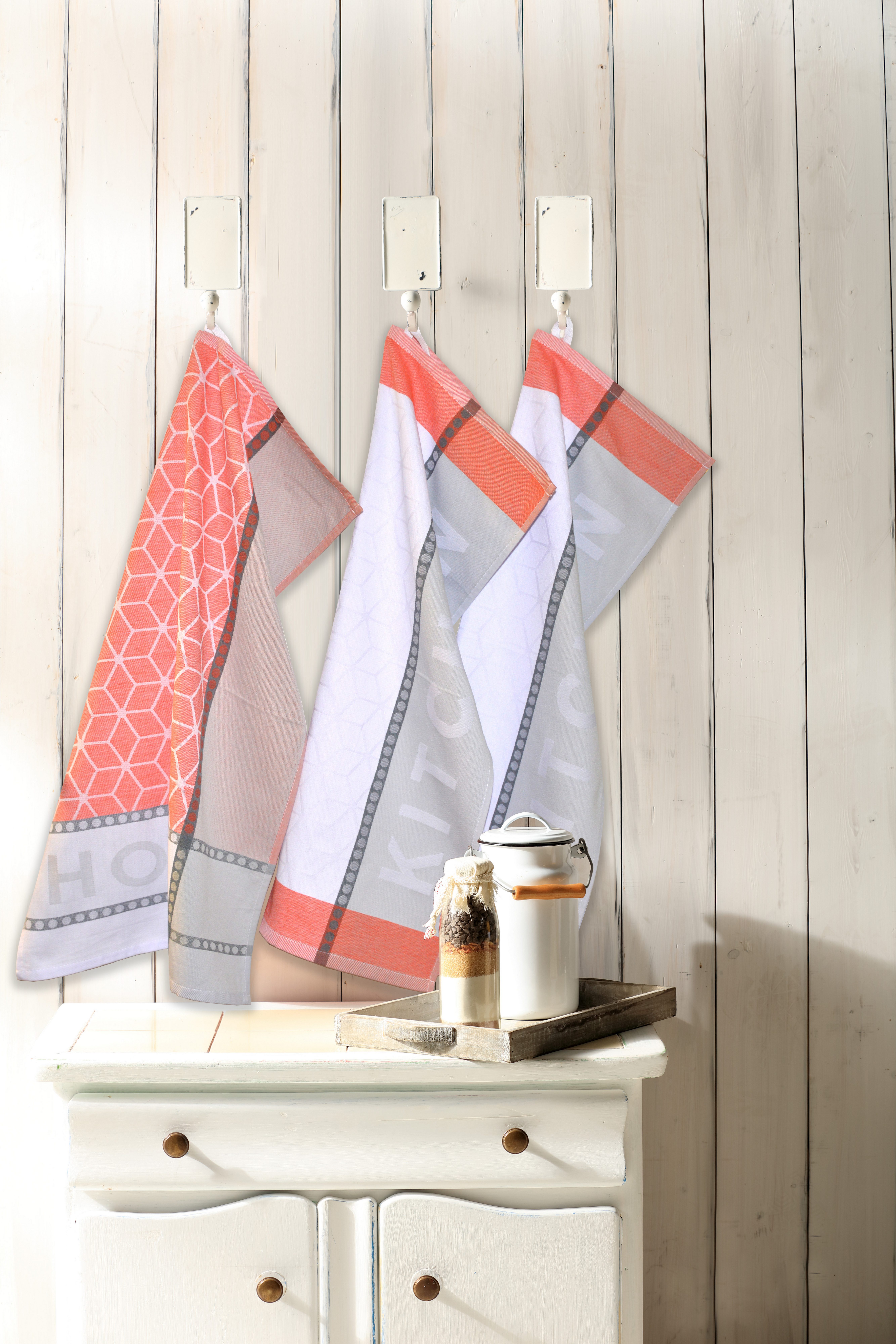 Dyckhoff Geschirrtuch HOME & KITCHEN, Maße je Tuch ca. 50x70 cm, aus 100% B günstig online kaufen