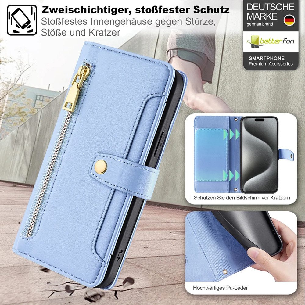 betterfon Handykette mit Portemonnaie für iPhone -Handyhülle Kartenfächern, Hände frei – mit Silikonhülle & Schnur für flexiblen Alltag