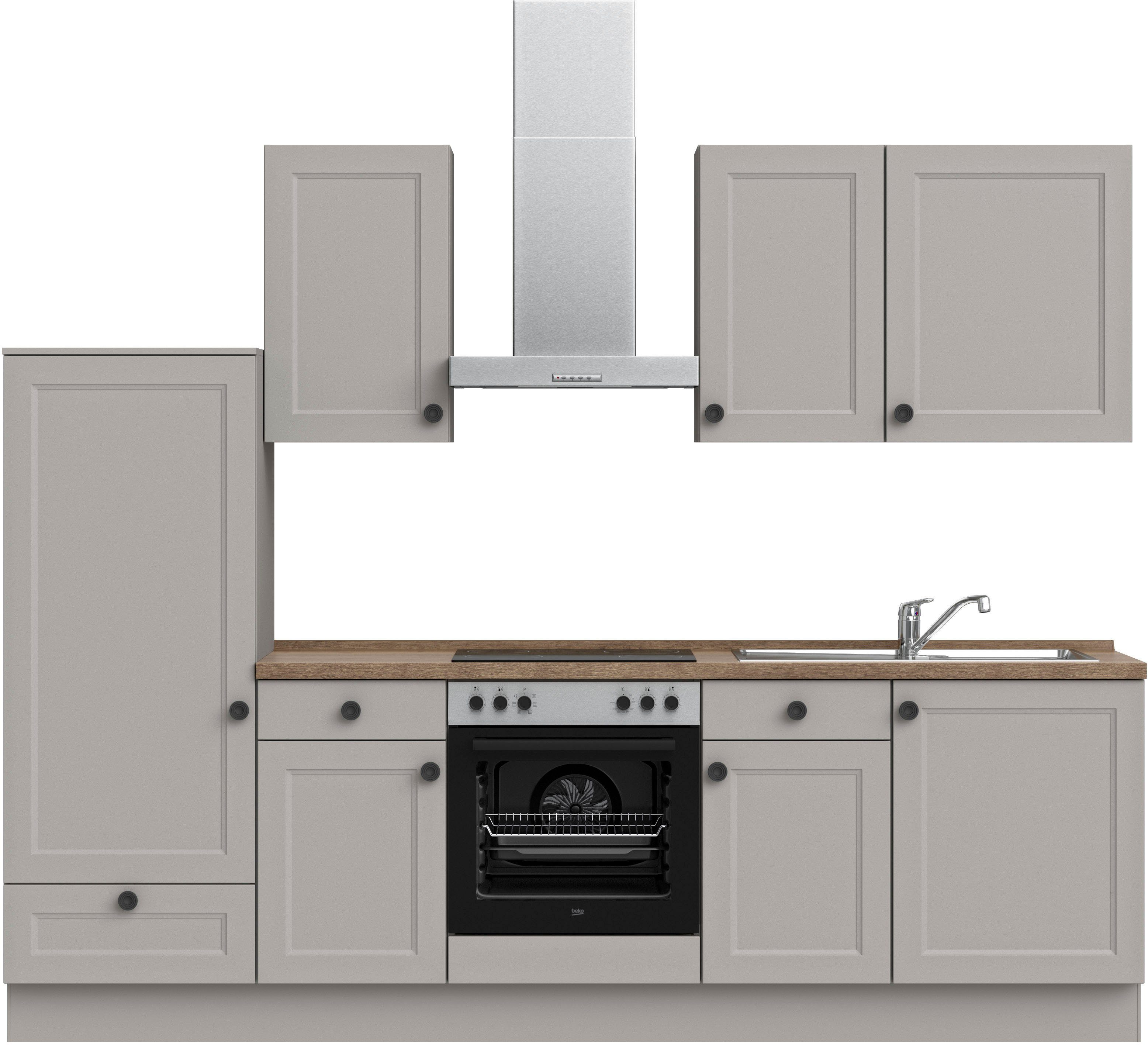 nobilia® Küchenzeile "Cascada basic", vormontiert, Ausrichtung wählbar, Breite 270 cm, mit E-Geräten