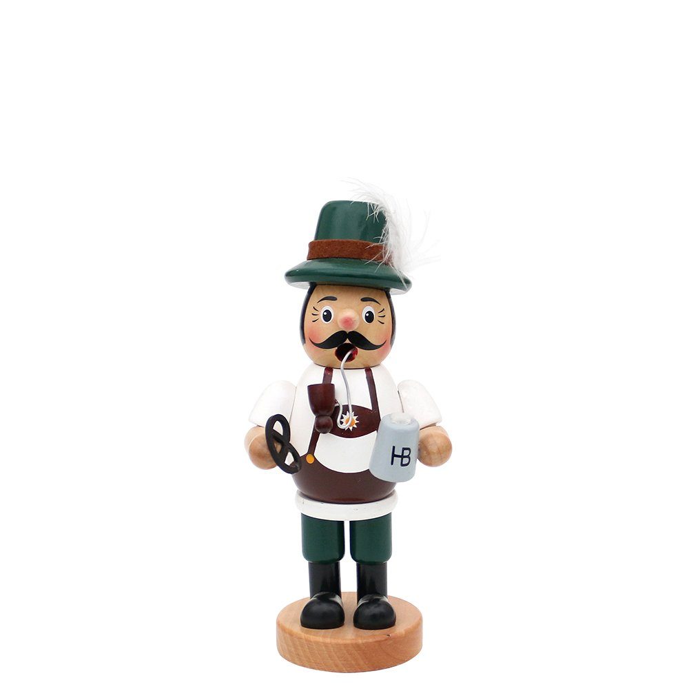 Dekohelden24 Räuchermännchen Räuchermann als Bayer mit Brezel und Bier, ca. 16 cm, (1 St)