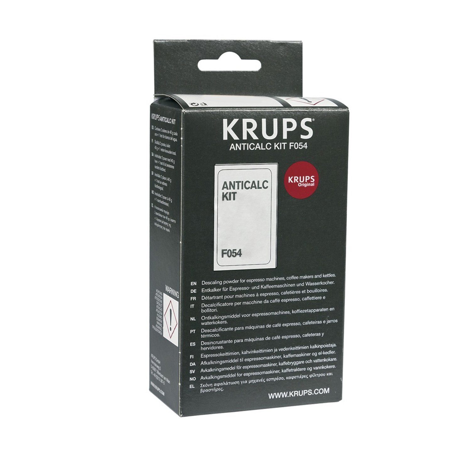 Krups Kalkfilter Entkalker F054001B, Zubehör für Kaffeemaschine, 2x40g Entkalkerpulver für EspresseriaAutomatic
