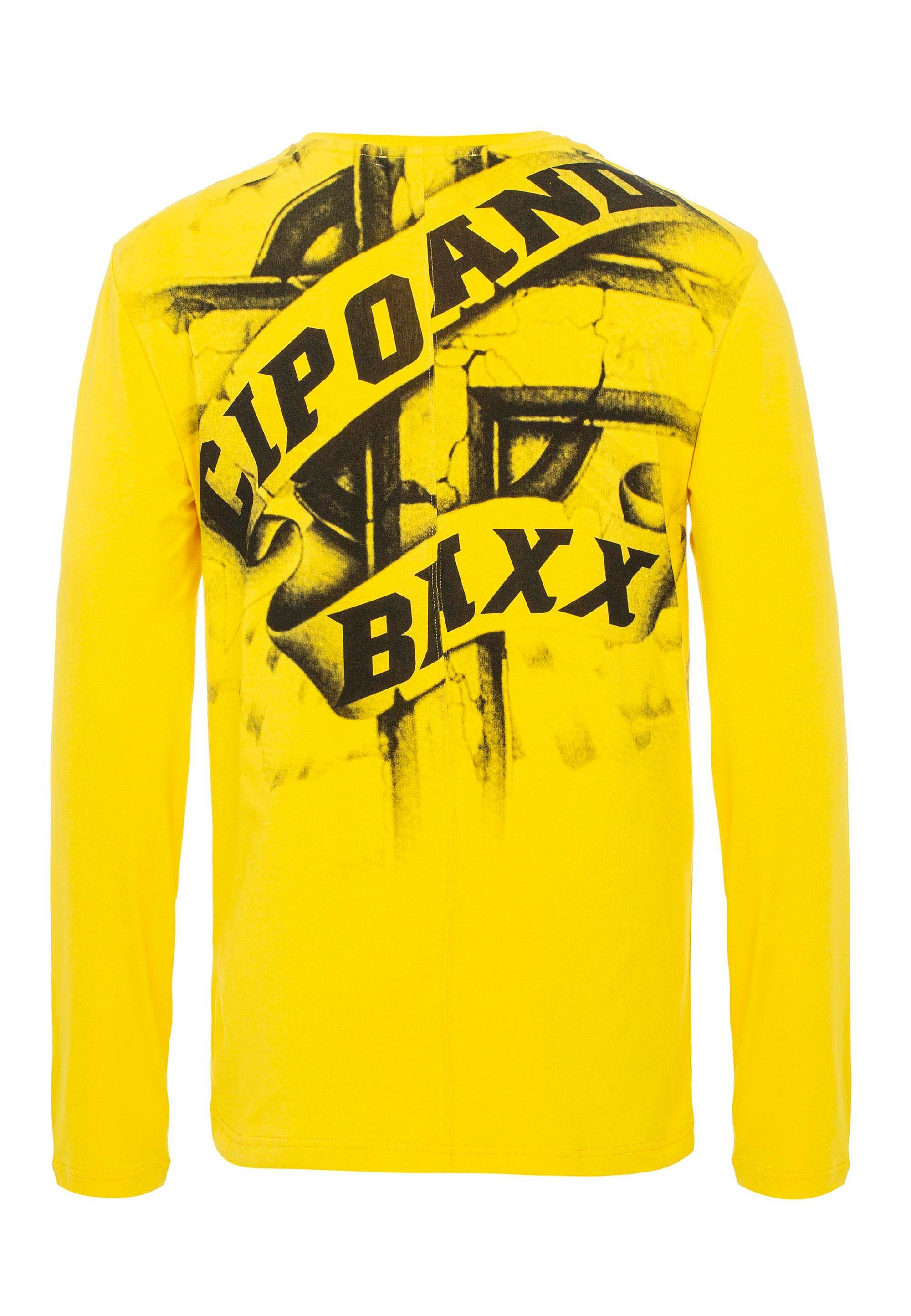 Cipo & Baxx Langarmshirt in Look gelb coolem