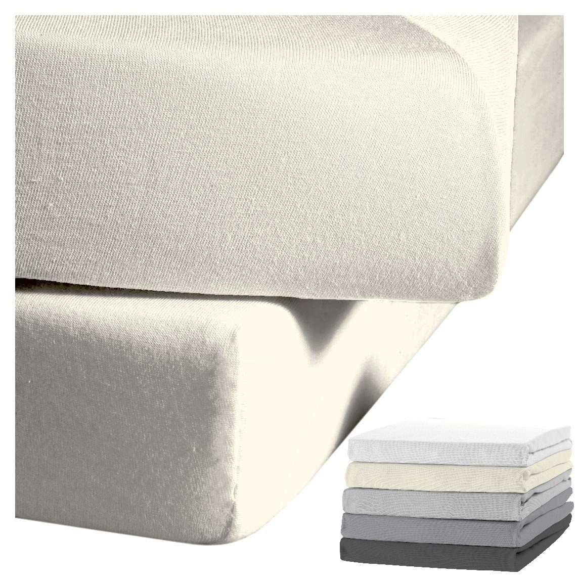 JACK Spannbettlaken JACK by Kaeppel Spannbetttuch Uni Einfarbig, Biber, Gum günstig online kaufen