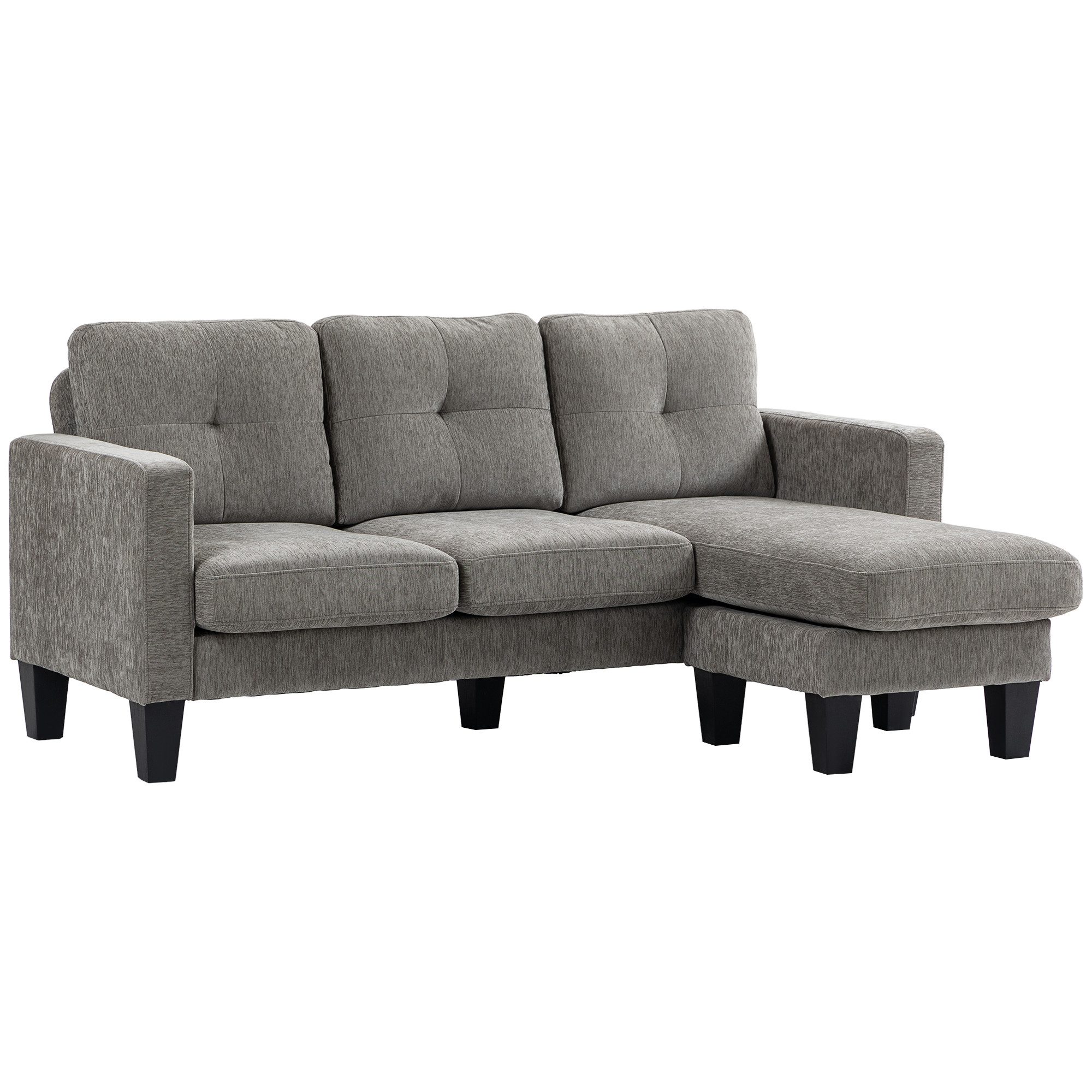 HOMCOM Ecksofa Eckcouch in L-Form, Eckgarnitur, 3-Sitzer-Sofa 1 Teile, für Wohnzimmer, Braun
