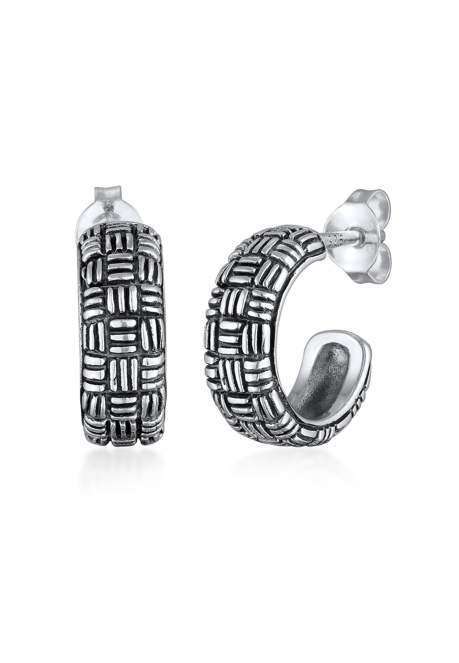 Kuzzoi Paar Ohrstecker Herren Creolen Ohrstecker Vintage 925 Sterling Silber