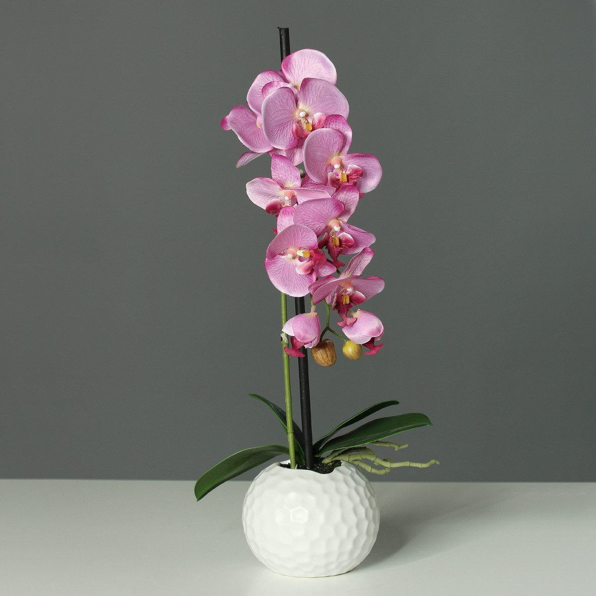 Künstliche Zimmerpflanze Orchidee, DPI, Höhe 46 cm, Im Topf, Pink, Orchidee, H: 46cm