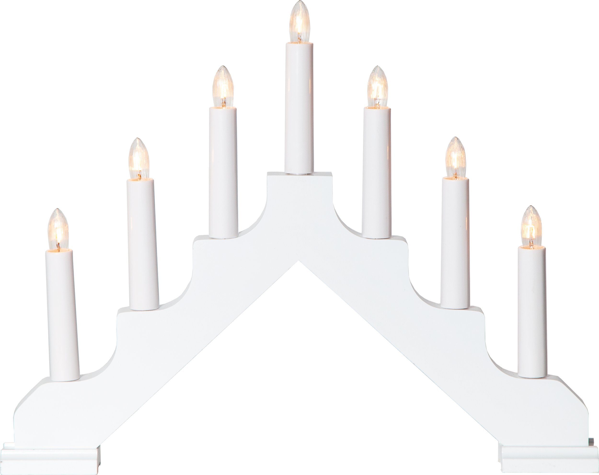 EGLO Kerzenständer Ada, Lichterbogen Weihnachten mit 7 Glühbirnen, Schwibbogen mit Kabel, E10