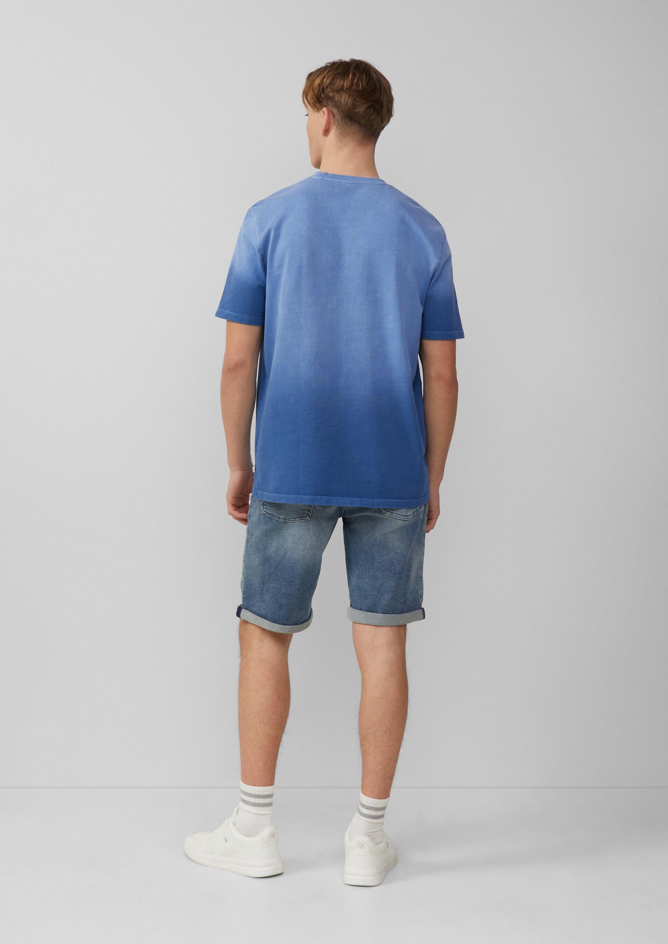 QS Kurzarmshirt T-Shirt T-Shirt mit Farbverlauf und Artwork