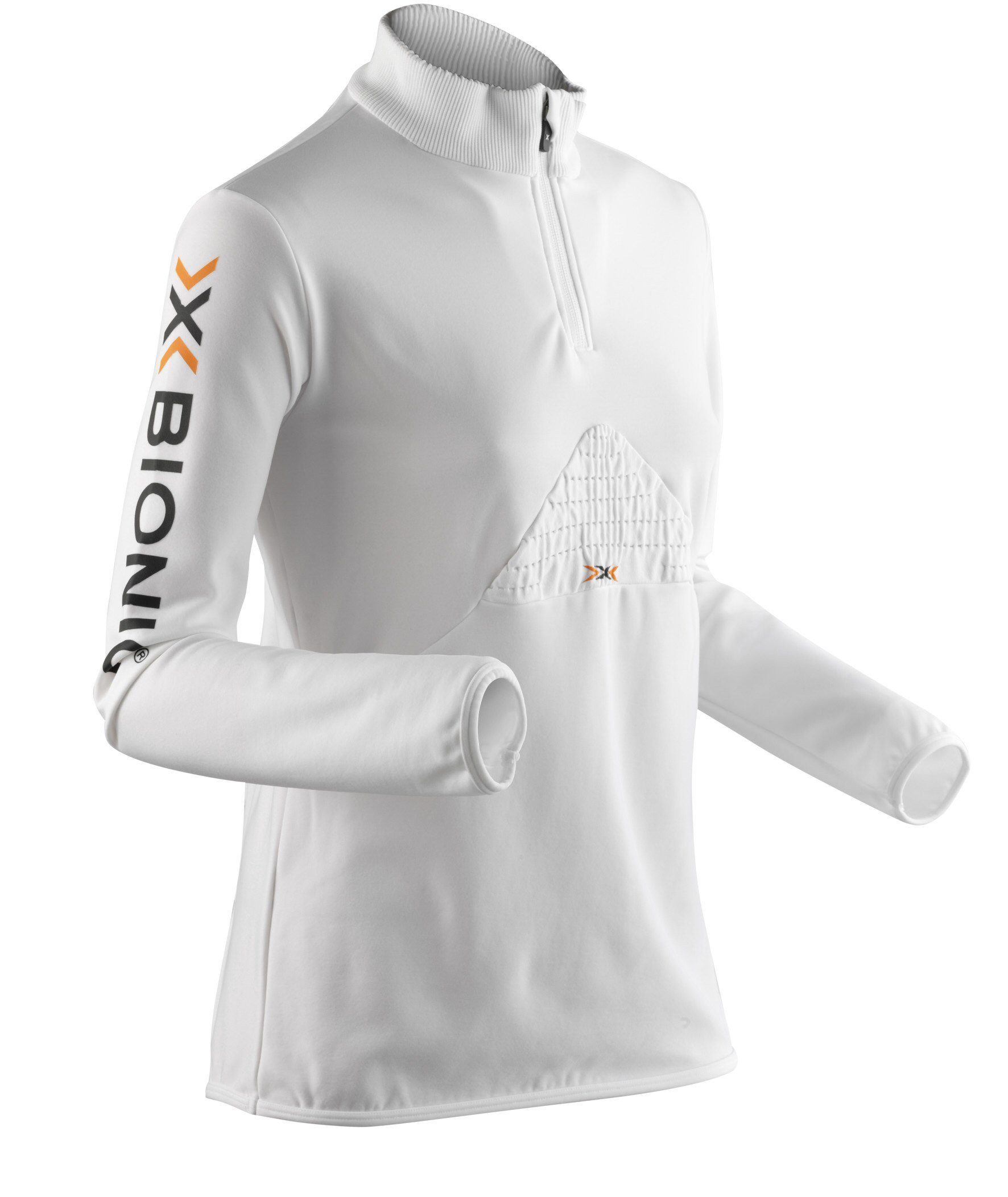 X-Bionic Langarmshirt Ski Beaver Longsleeve Zip-Up weiss Damen