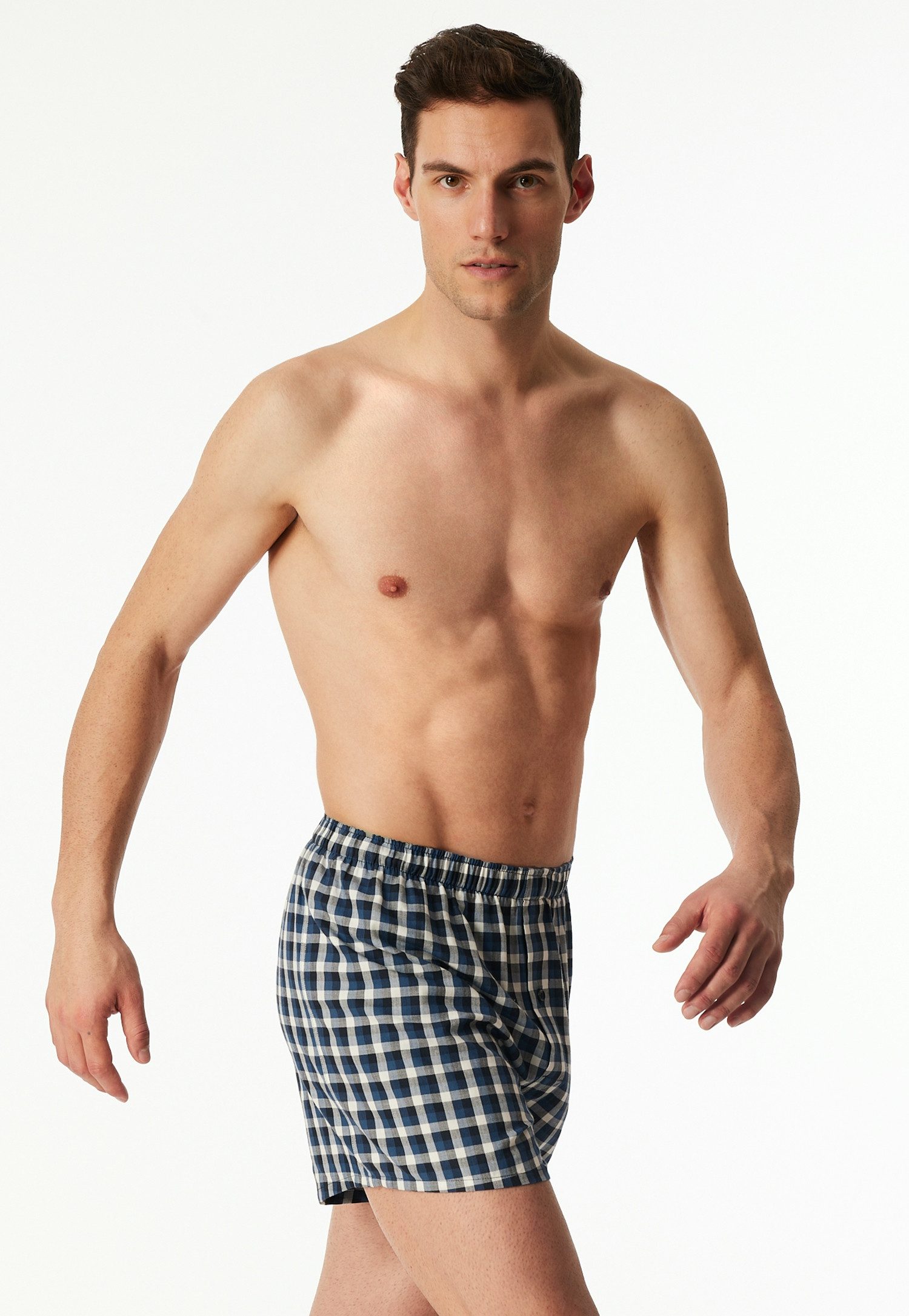Schiesser Boxershorts mit Knopf (Doppelpack) 100% natürliche Baumwoll-Qualität