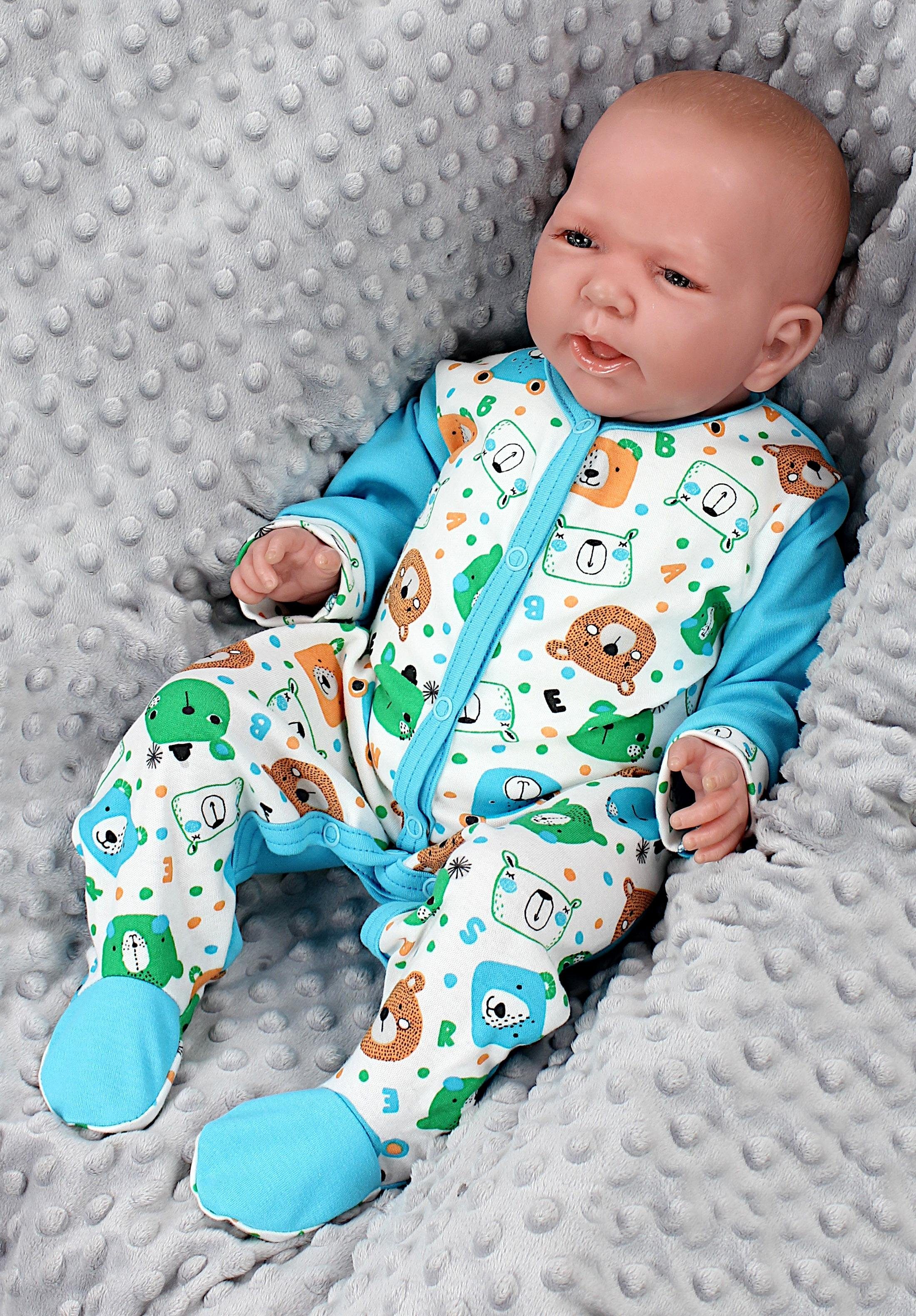 TupTam Baby (3-tlg) Strampler Jungen Pack Schlafstrampler TupTam Farbenmix 3er mit Fuß 8