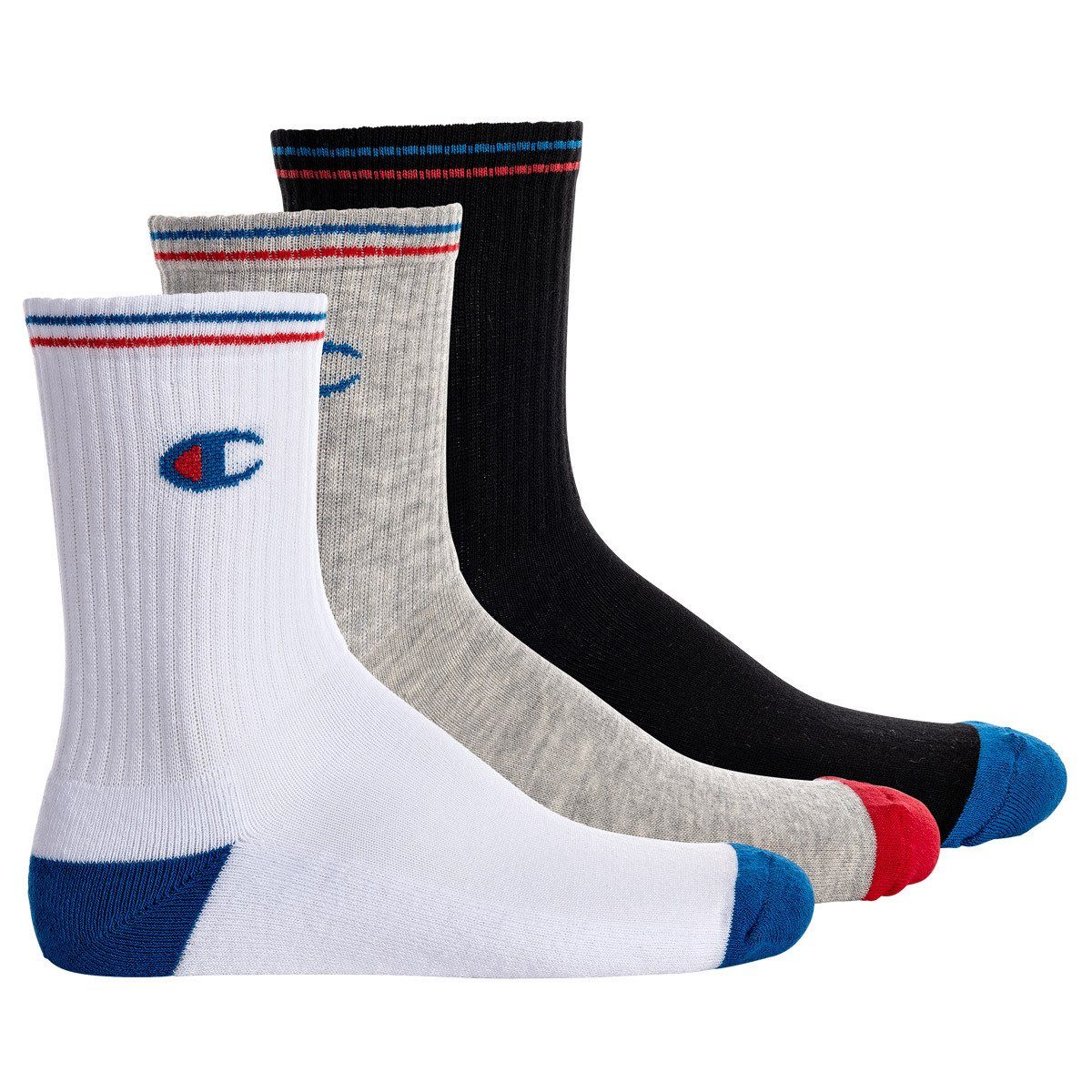 Champion Kurzsocken Unisex Socken, 3 Paar - Crew Socken, Logo