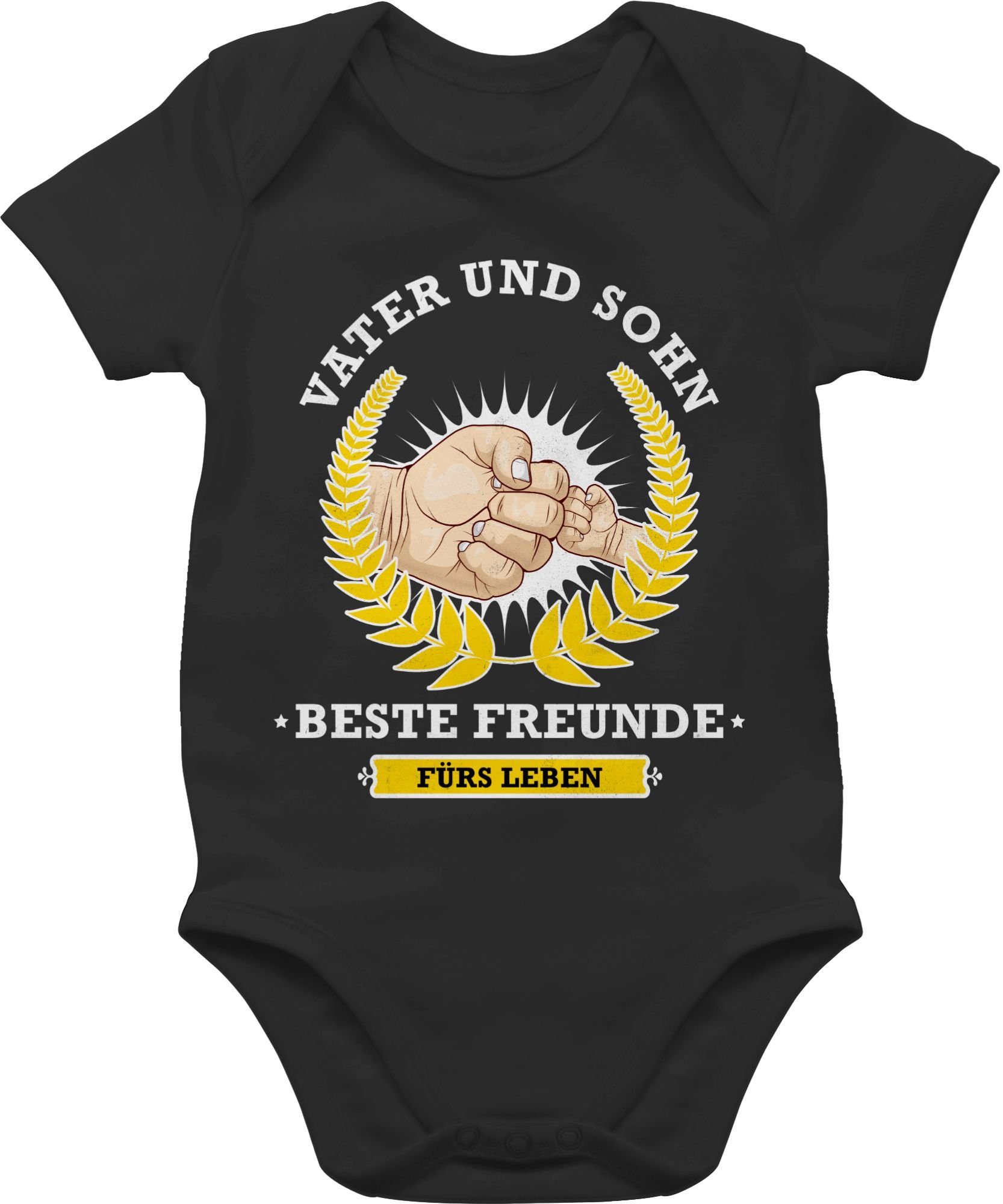 Shirtracer Shirtbody Vater und Sohn - beste Freunde fürs Leben Geschenk Vatertag Baby 1 Schwarz