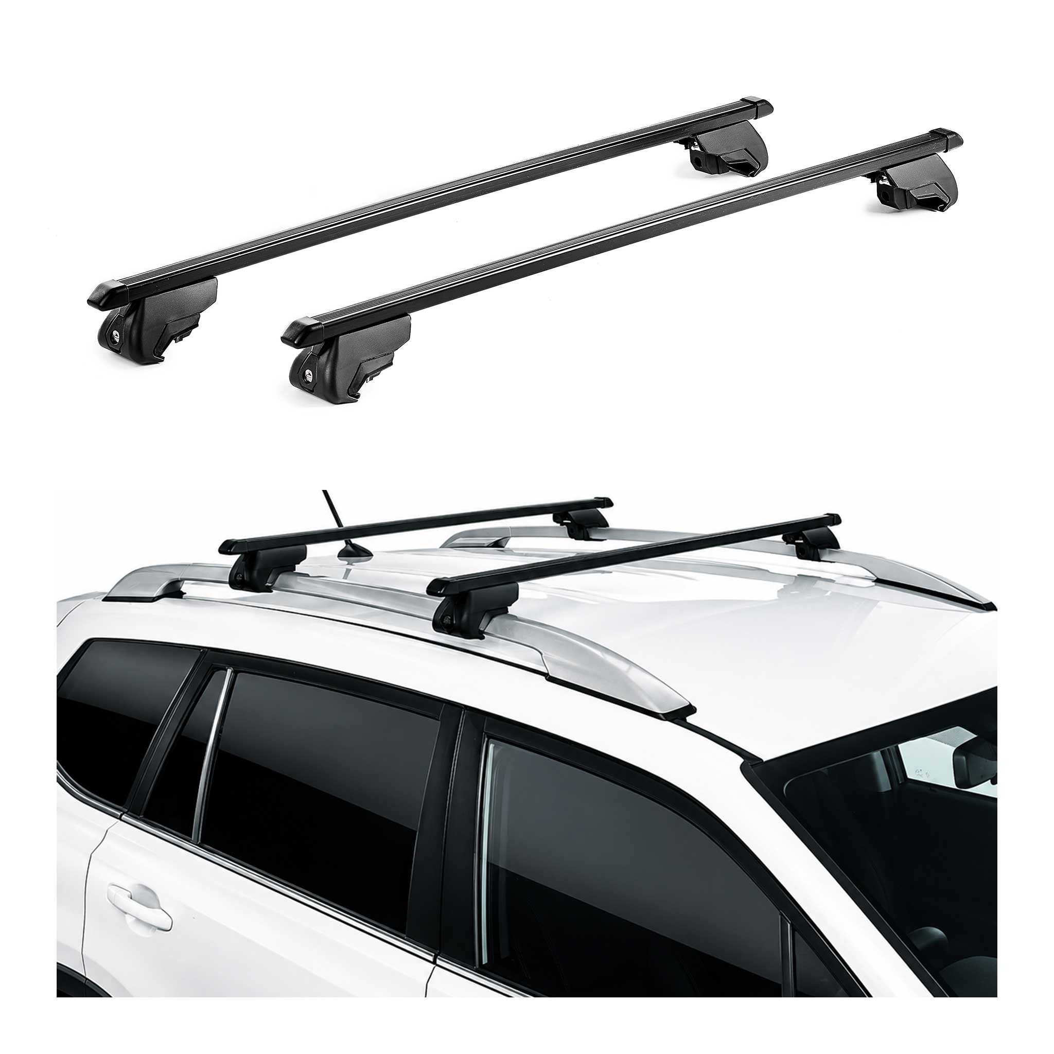 OMAC Dachträger Dachträger für Audi A4 Allroad B8 2009-2015 Stahl Schwarz, Einfache Installation, Einfache Lagerung