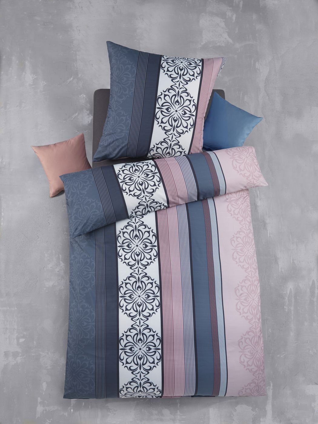 Optidream Bettwäsche Set Mikrofaser 135x200 Polyester Lisia blau rosa, Mikrofaser, 2 teilig, Geschenk Idee Frauen Männer neue Wohnung Hochzeit Frühjahr sale