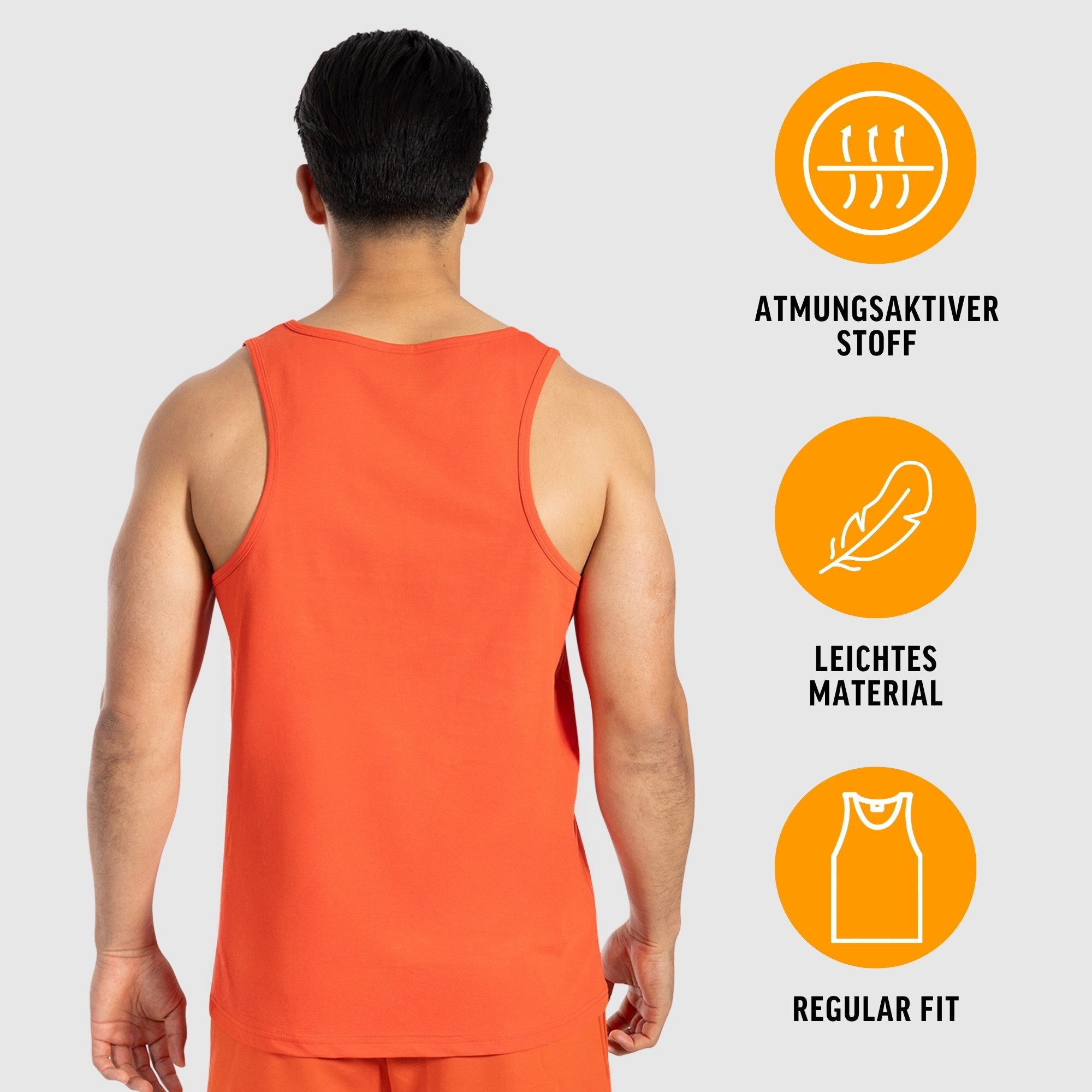 Smilodox Tanktop Arian, ärmelloses Muskelshirt mit Rundhals & Metall-Logo, Training Unterhemd classic Schnitt, Stringer weiches Material, Freizeit Sommer
